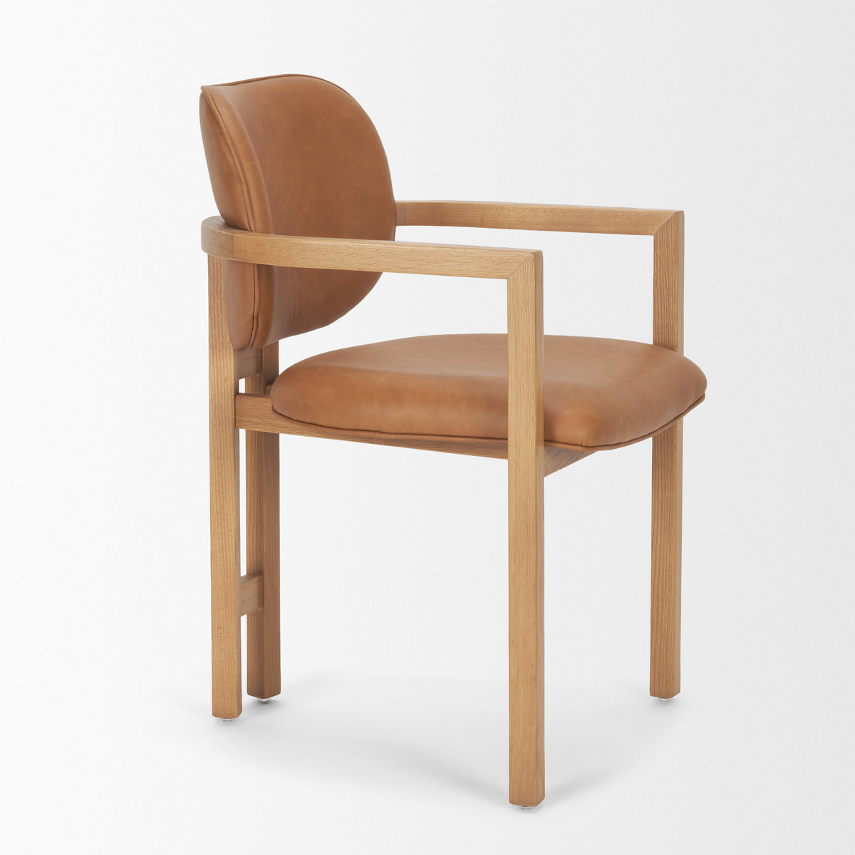 Carlisle Tan/Brown Curved Back Dining Arm Chair