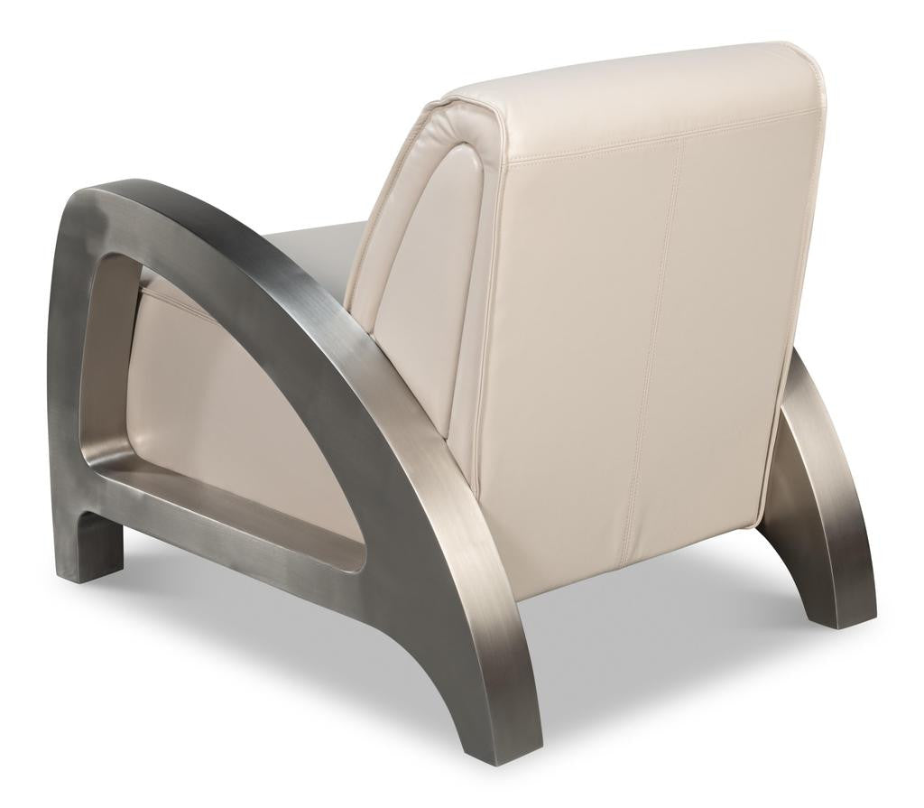 Carlisle White Leather Armchair - Ornate Home