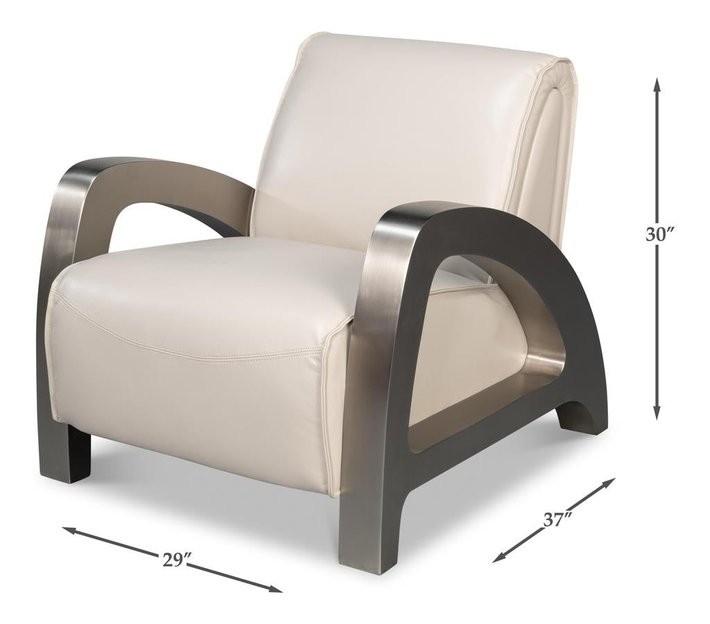 Carlisle White Leather Armchair - Ornate Home