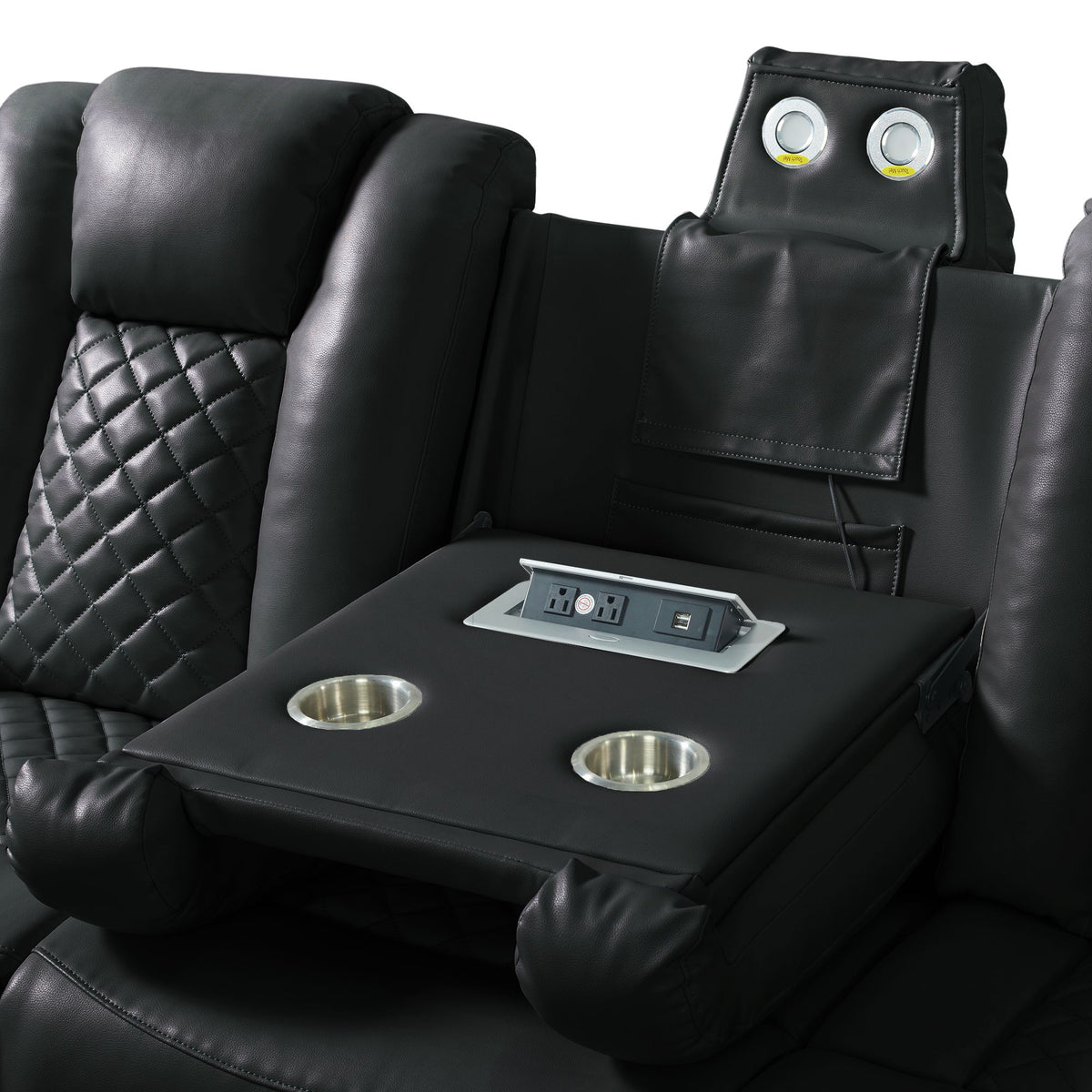 Carlo Pebble Black 3-Piece Living Room Set - Ornate Home