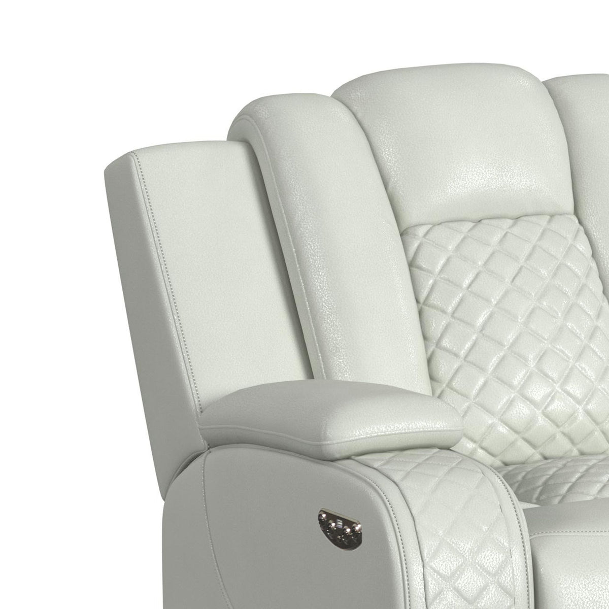 Carlo Pebble Oyster Power Motion Recliner with Power Headrest, LED - Ornate Home
