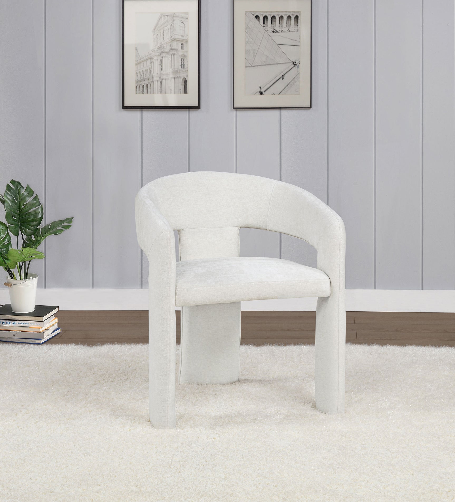 Carlow White Upholstered Dining Arm Chair (Set of 2) - Ornate Home