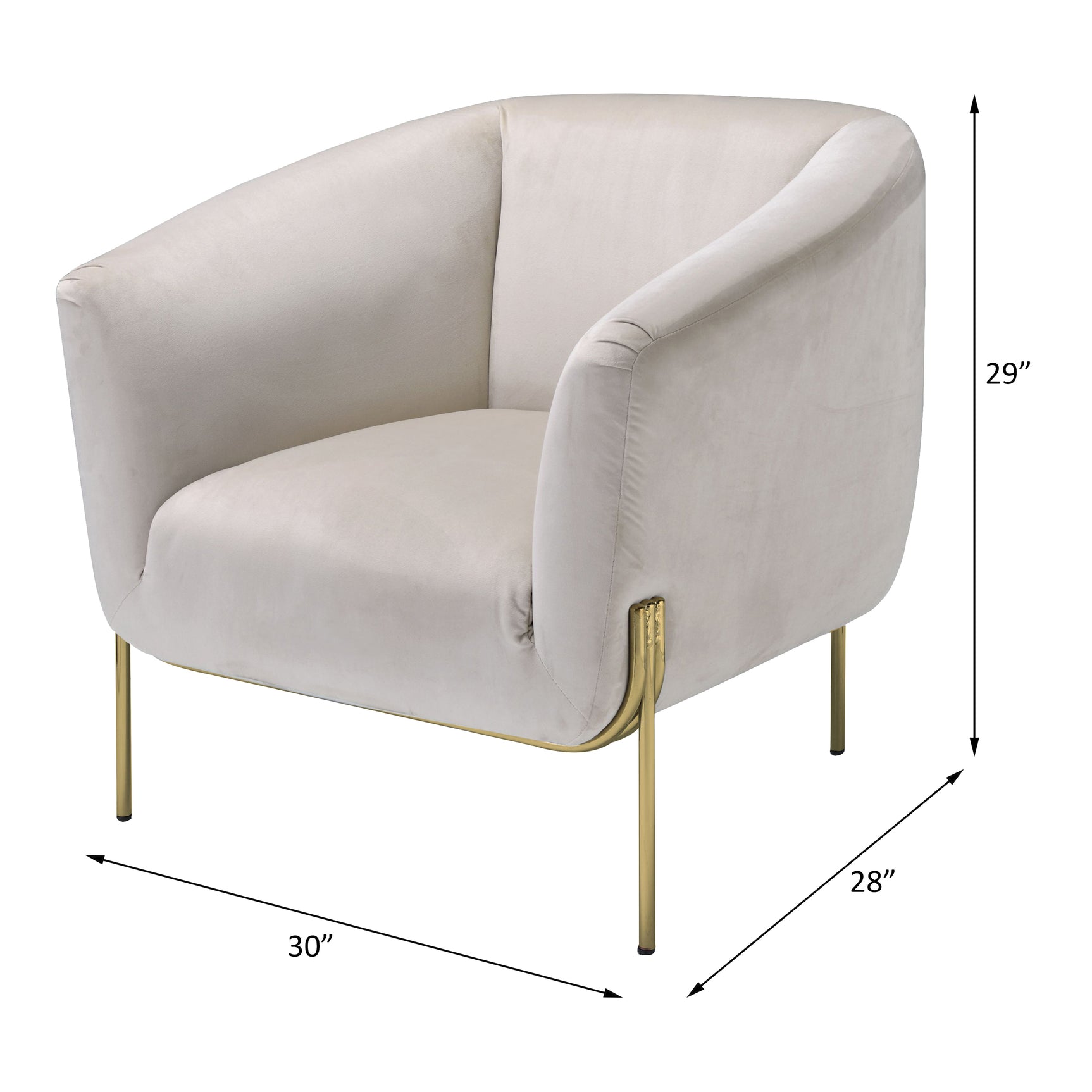 Carlson Beige/Gold Accent Chair - Ornate Home