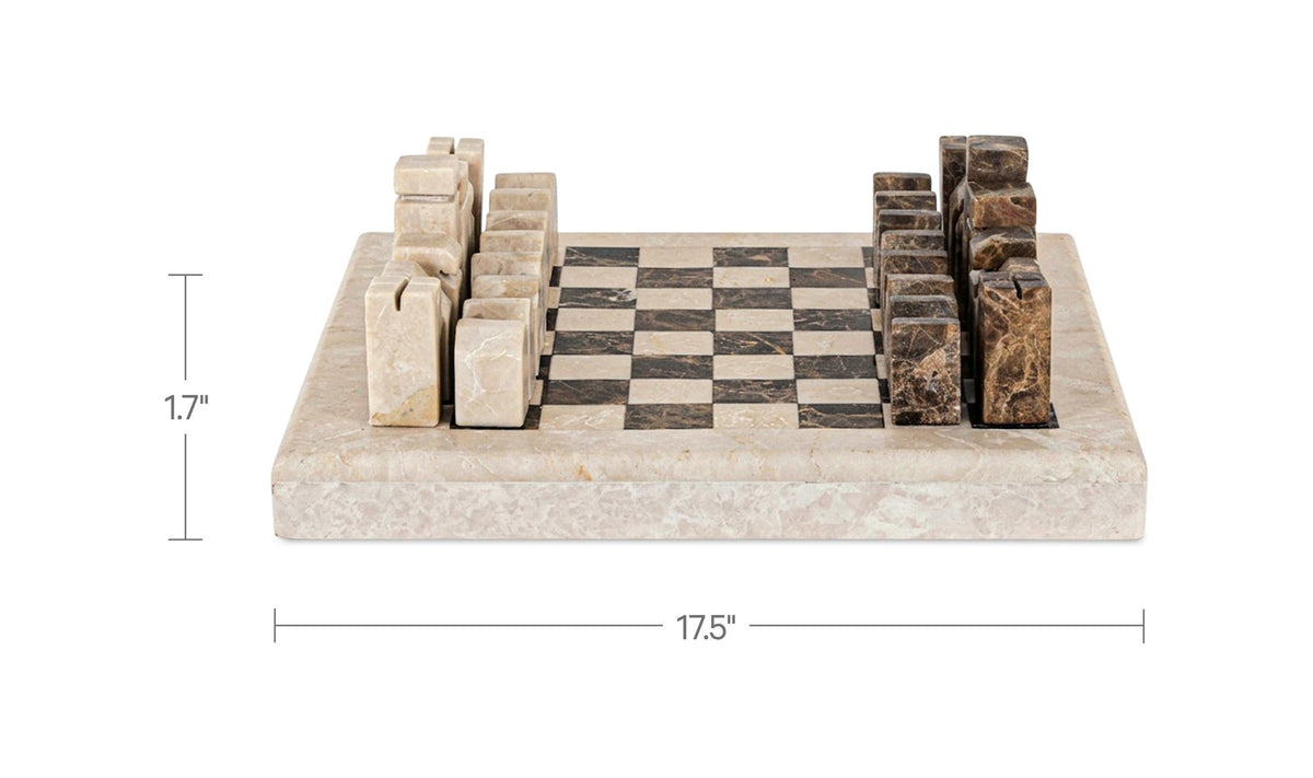 Carlson Brown Marble Chess Set - Ornate Home