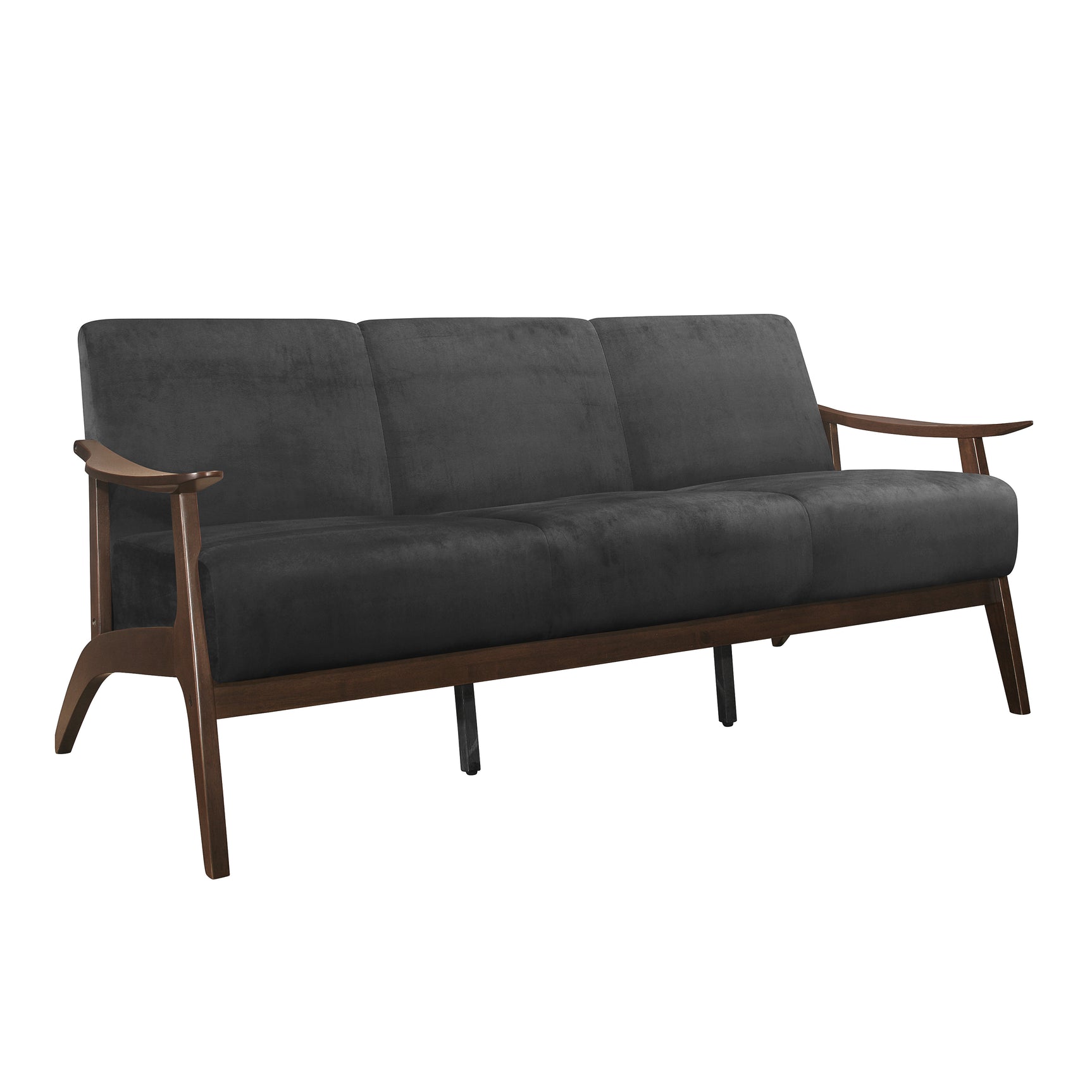Carlson Dark Walnut / Dark Gray Sofa & Loveseat - Ornate Home
