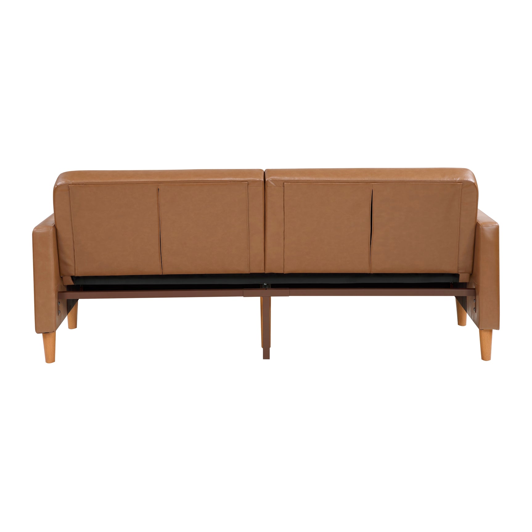 Carlton Camel Faux Leather Futon Sofa - Ornate Home