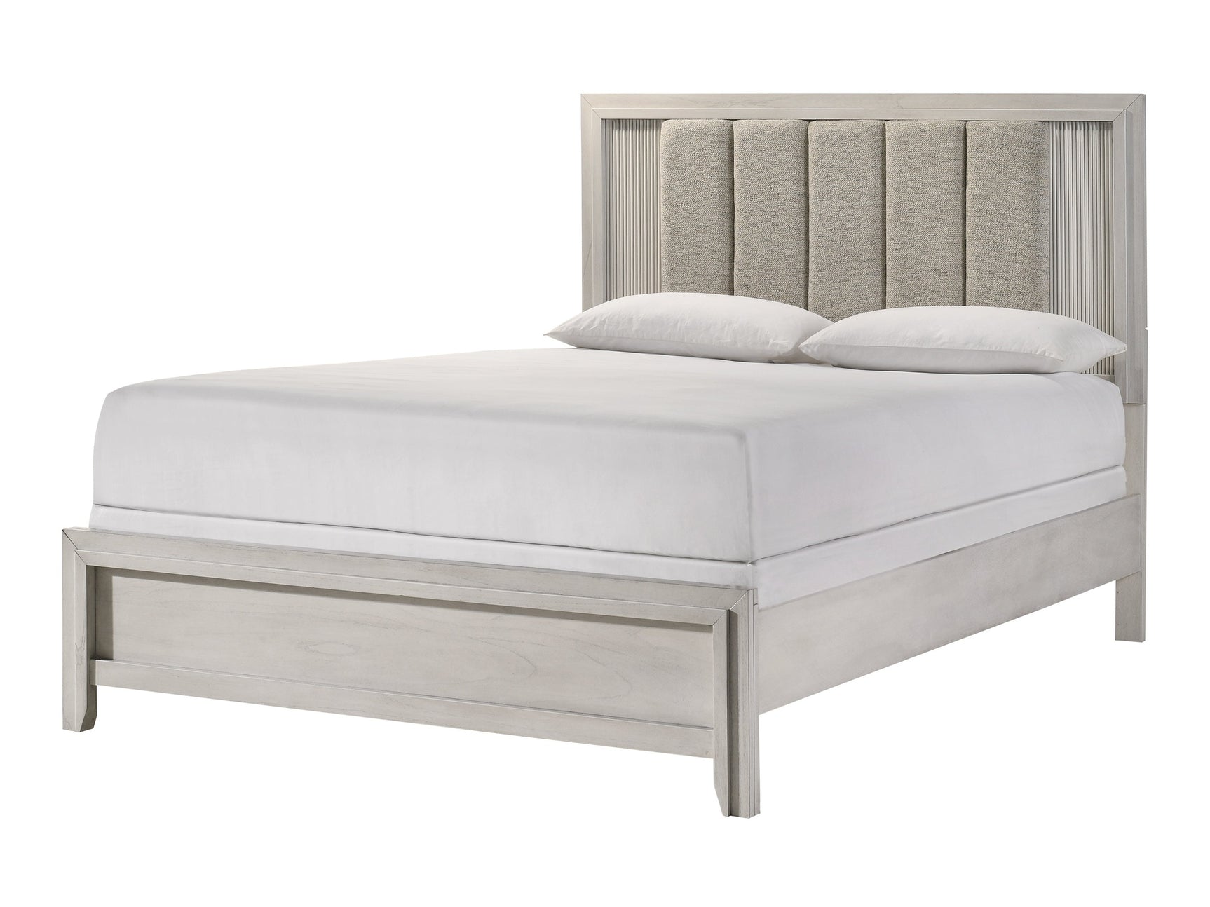 Carlton White Queen Upholstered Panel Bed - Ornate Home