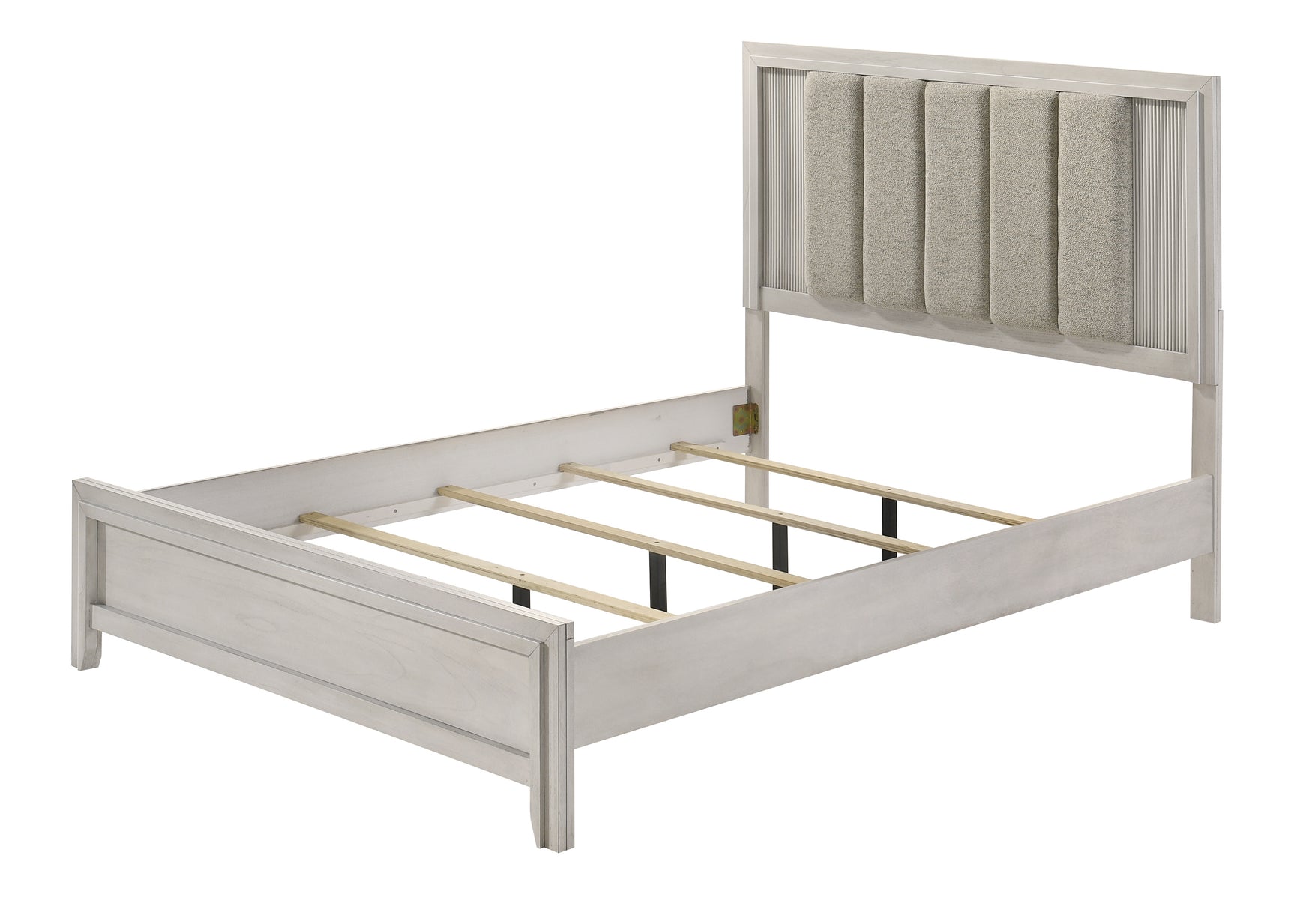 Carlton White Queen Upholstered Panel Bed - Ornate Home