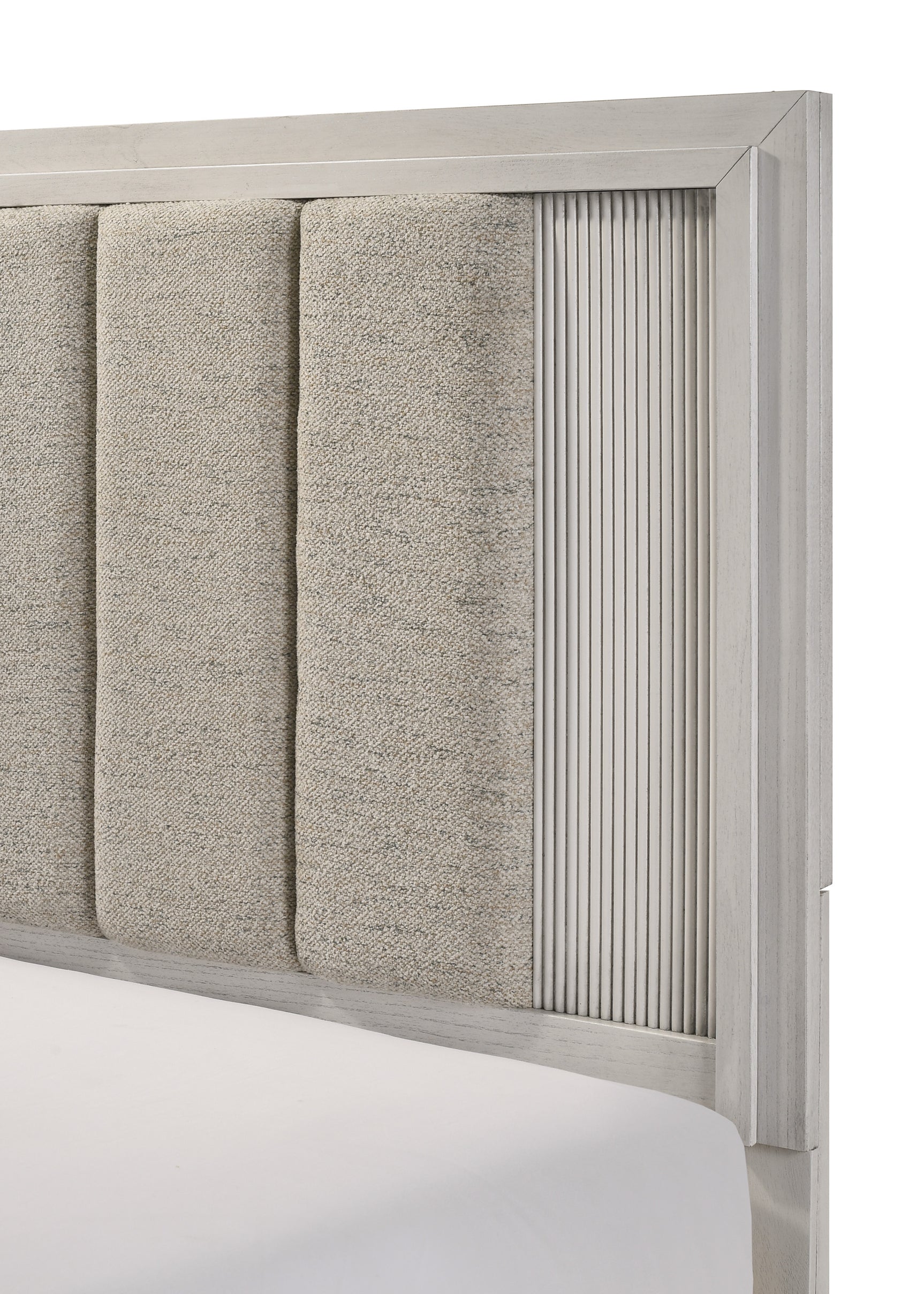 Carlton White Queen Upholstered Panel Bed - Ornate Home