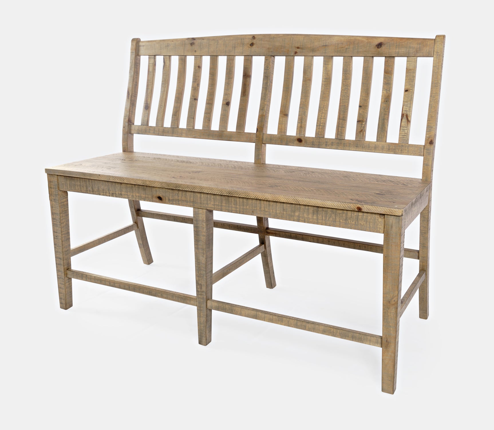 Carlyle Crossing Brown Slatback Counter Bench - Ornate Home