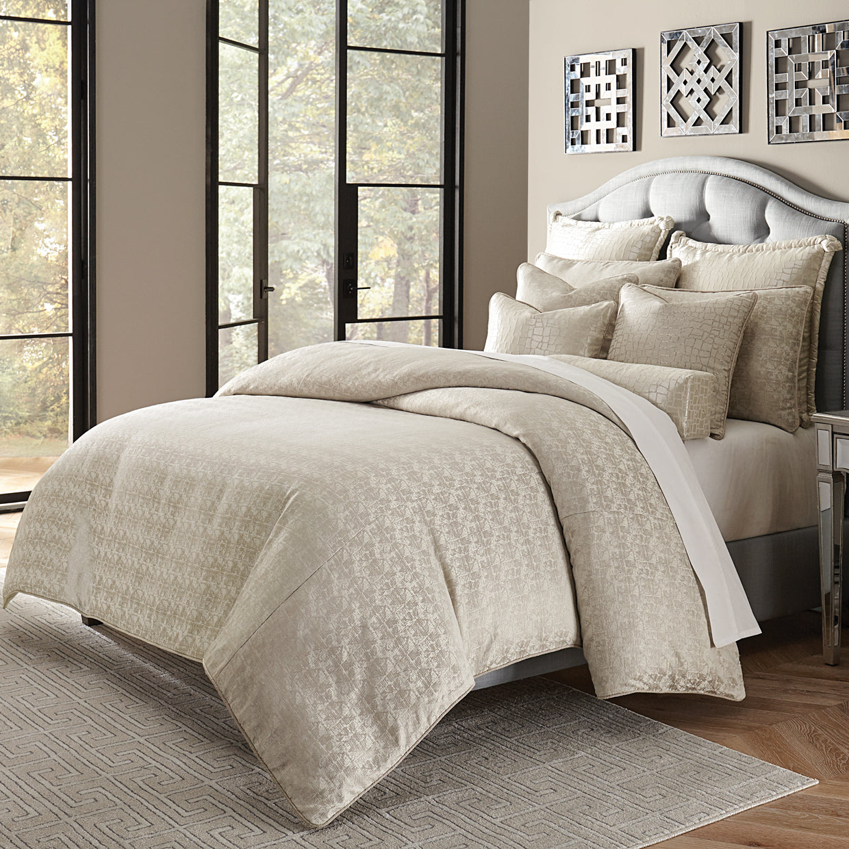 Carlyle Platinum Comforter Set - Ornate Home