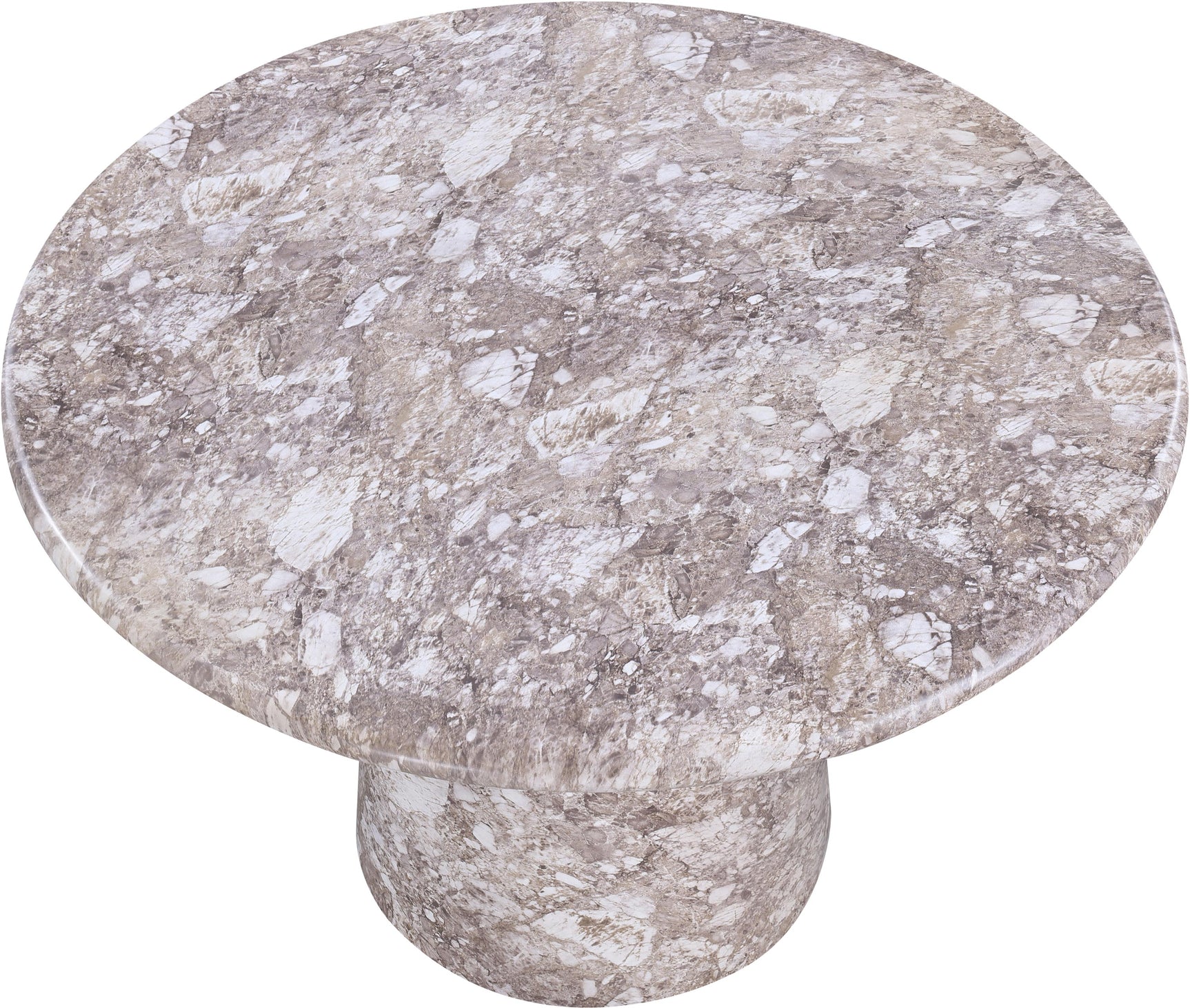 Carmel Brown 48.5" Marble Finish Concrete Indoor / Outdoor Dining Table - Ornate Home