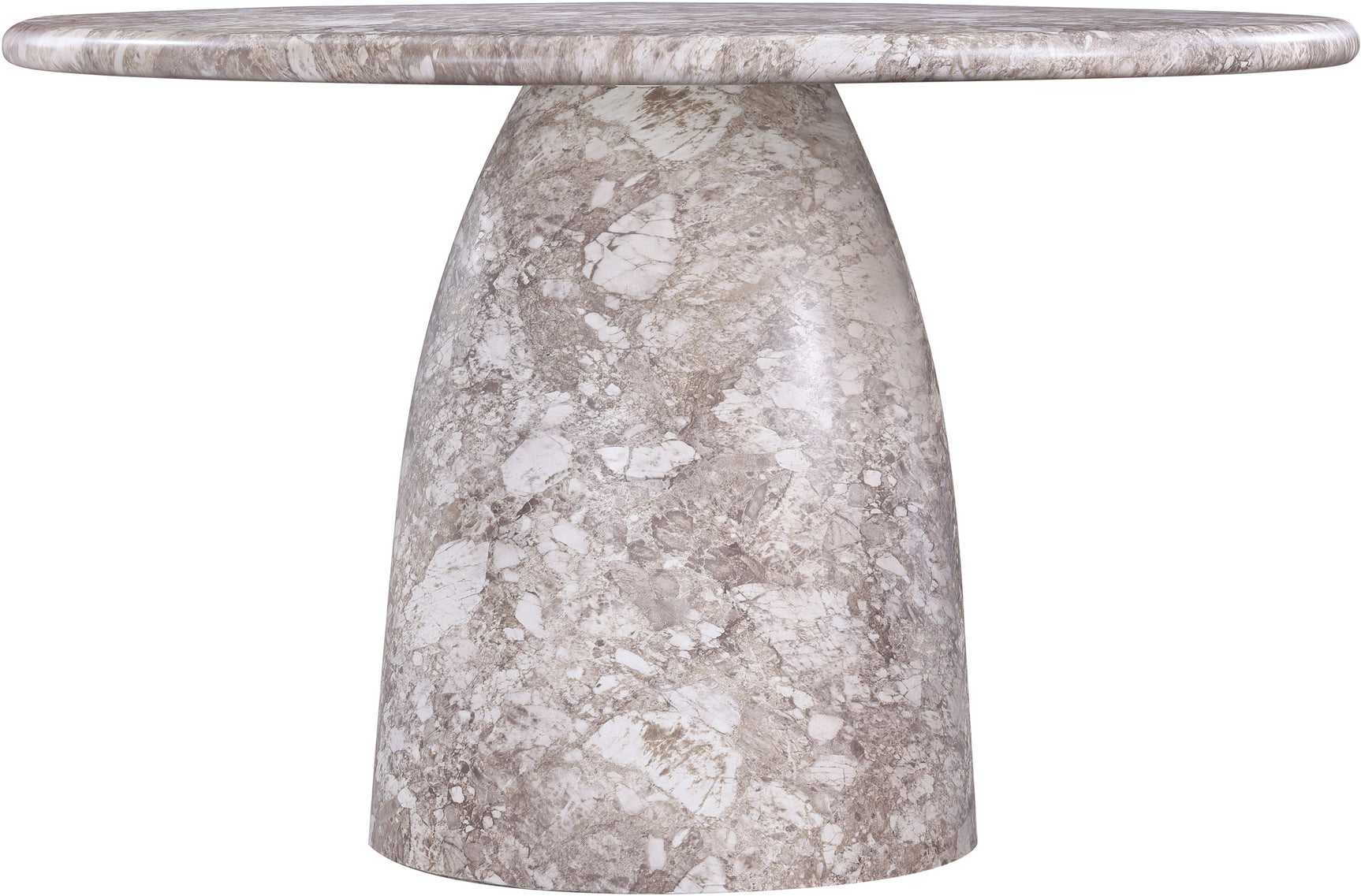 Carmel Brown 48.5" Marble Finish Concrete Indoor / Outdoor Dining Table - Ornate Home