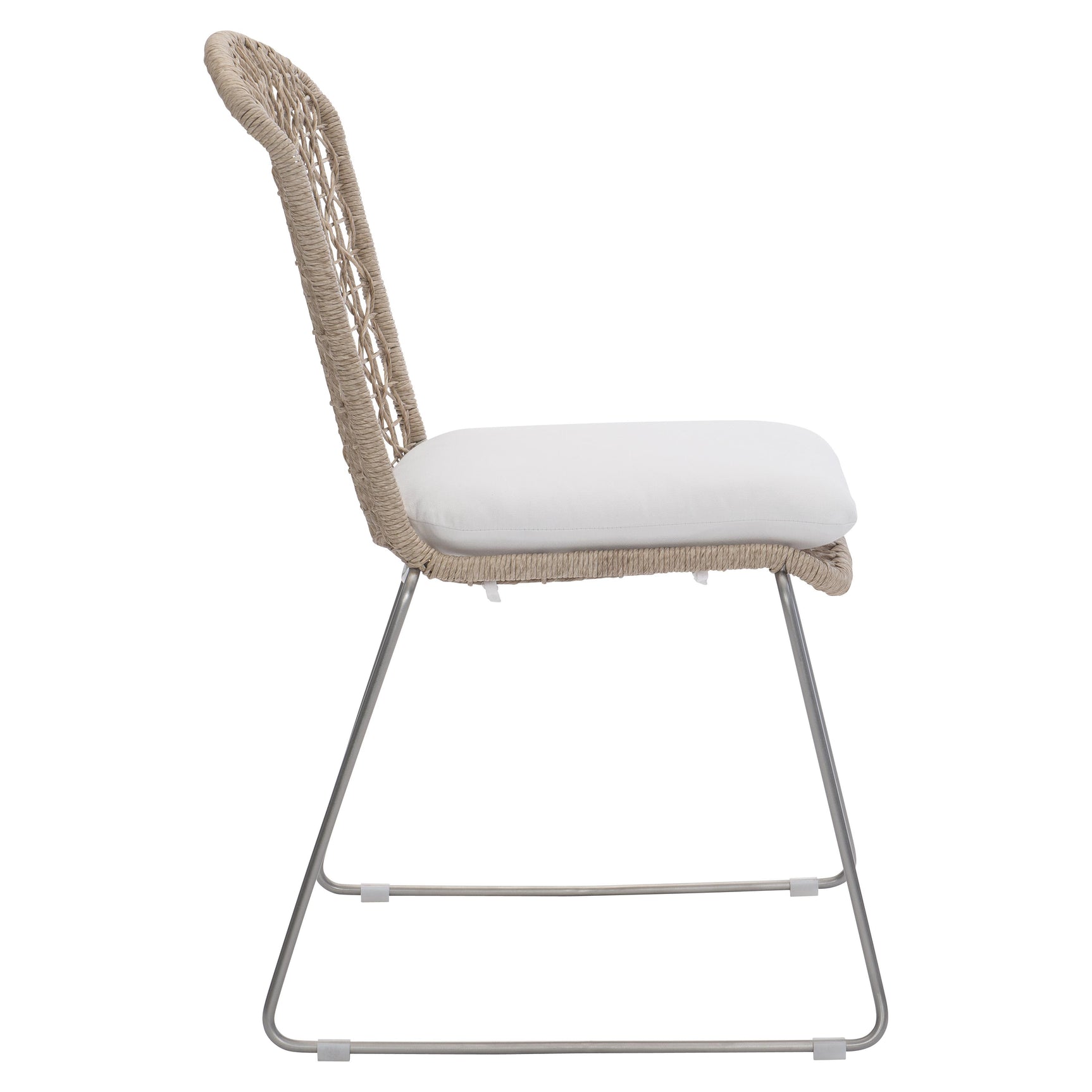 Carmel Hazelnut/White/Cream Outdoor Side Chair - Ornate Home
