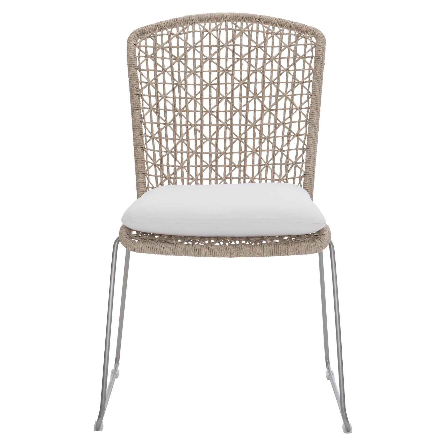Carmel Hazelnut/White/Cream Outdoor Side Chair - Ornate Home
