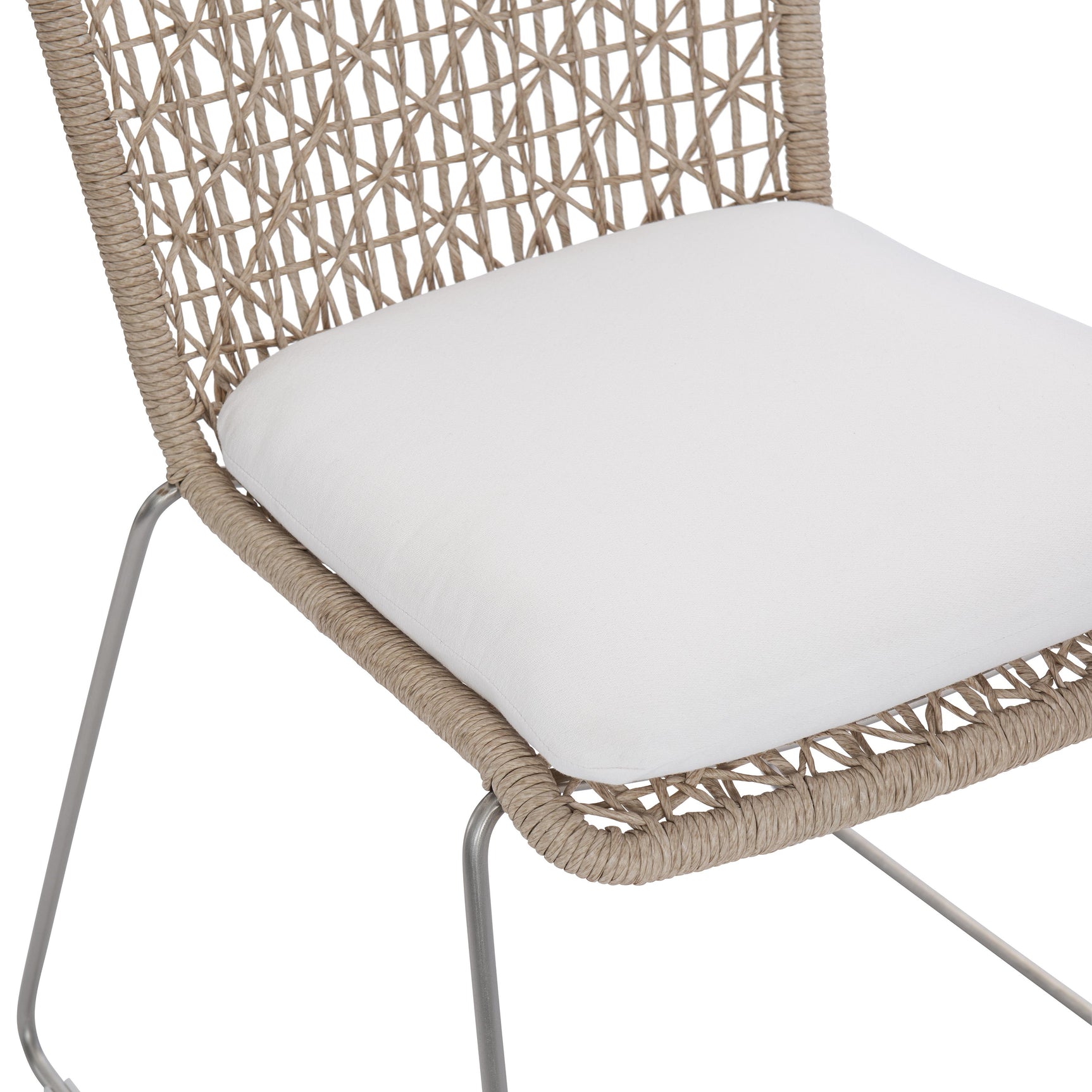 Carmel Hazelnut/White/Cream Outdoor Side Chair - Ornate Home