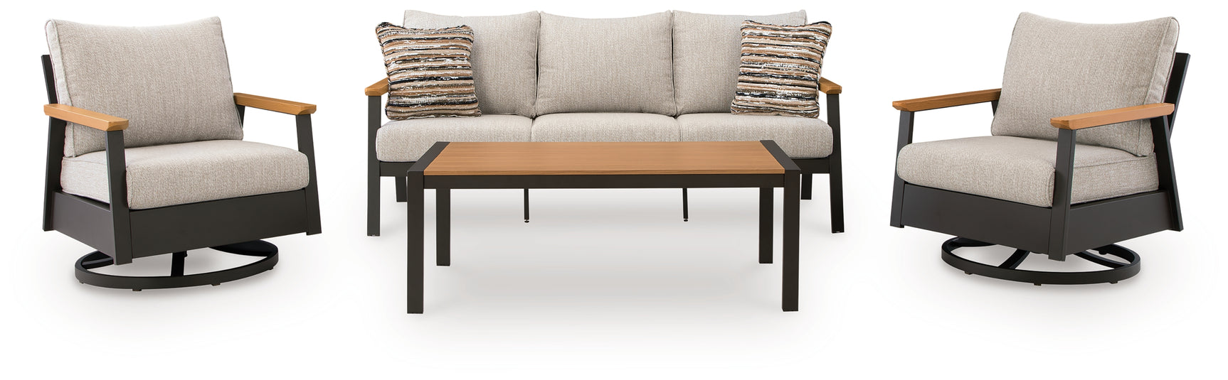 Carmel Highlands Dark Brown Sofa/Chairs/Table Set (Set of 4) - Ornate Home