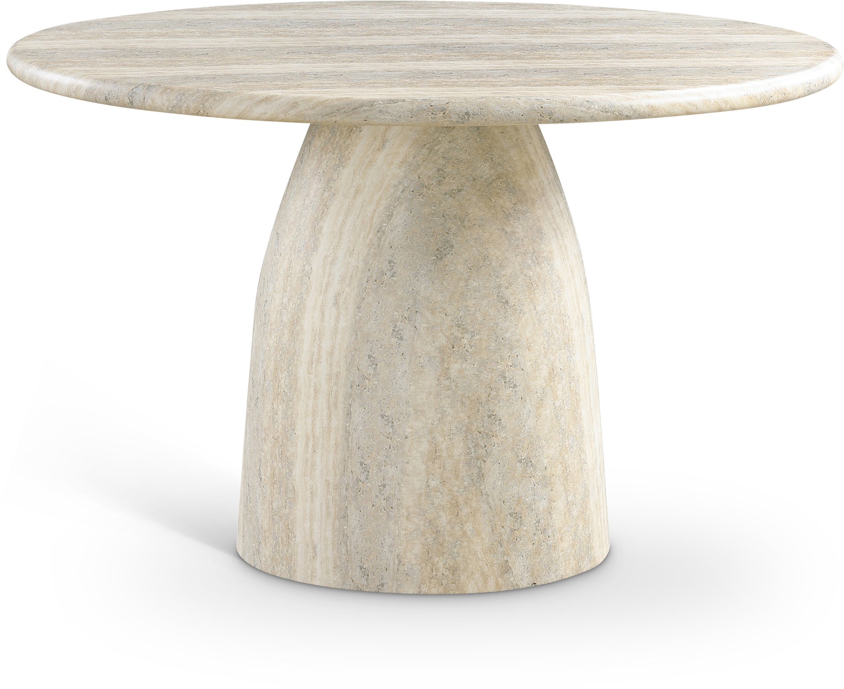 Carmel Natural 48.5" Travertine Finish Concrete Indoor / Outdoor Dining Table - Ornate Home