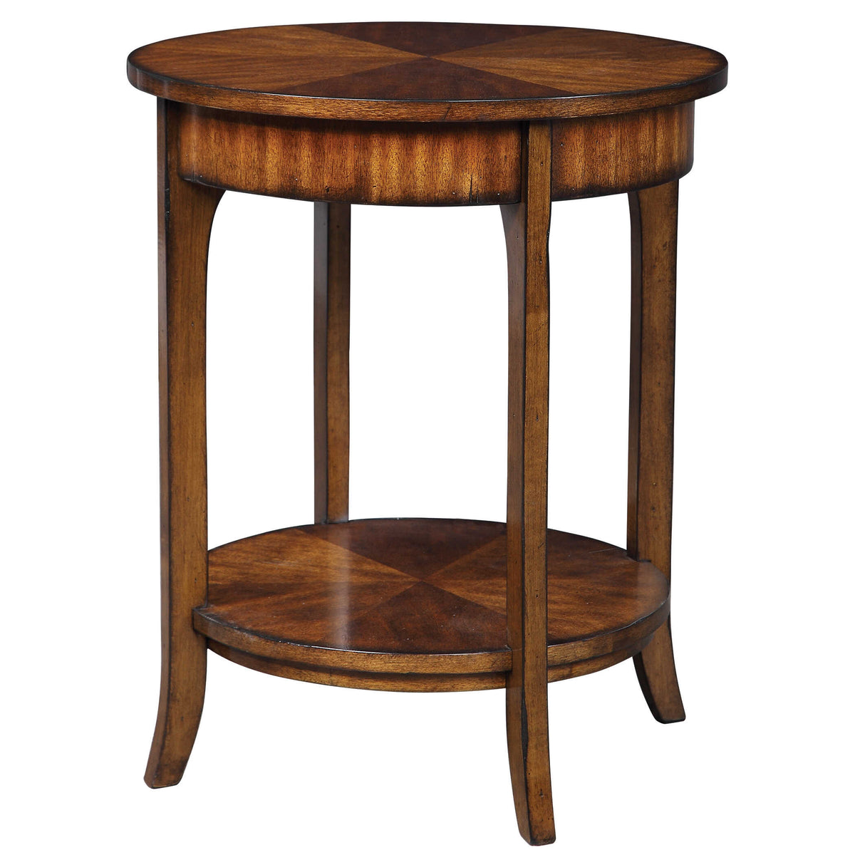 Carmel Woodtone Round Lamp Table - Ornate Home
