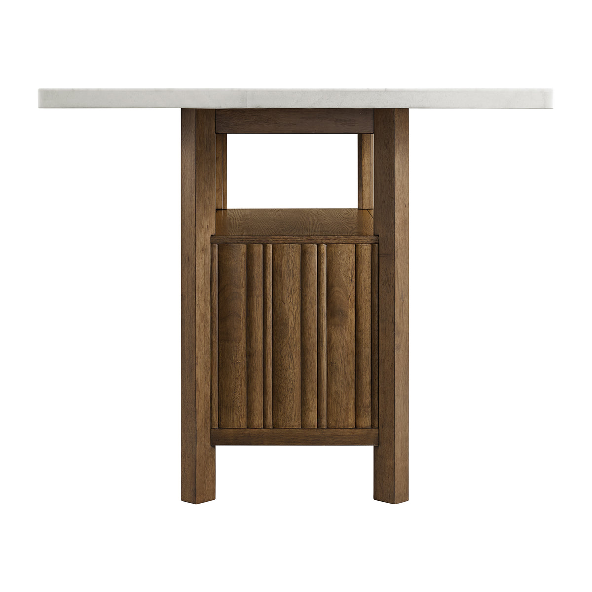 Carmela Brown/White Rectangular Counter Table with Marble Top - Ornate Home