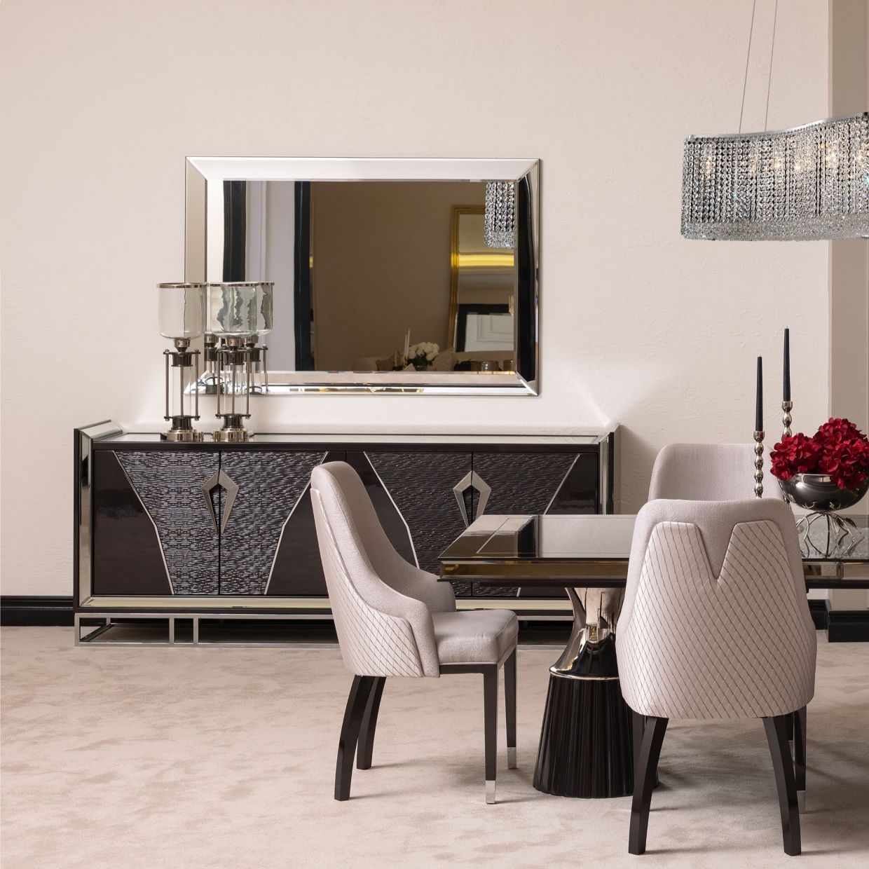 Carmela Charcoal Sand Console Table - Ornate Home