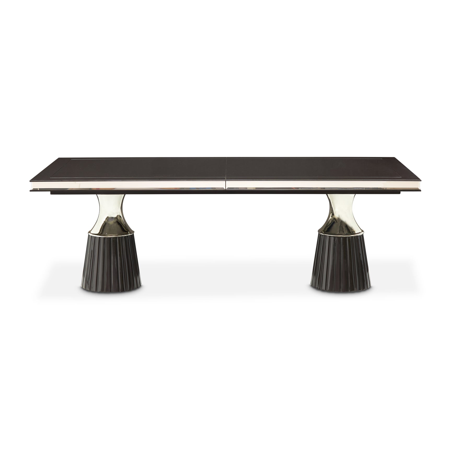 Carmela Charcoal Sand Double Pedestal Dining Table - Ornate Home