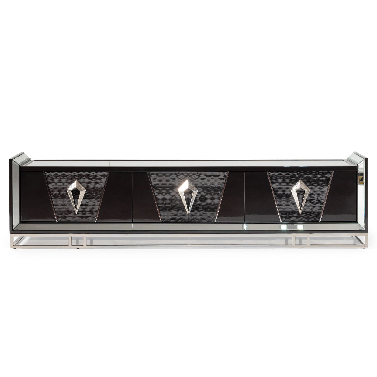 Carmela Charcoal Sand Media Cabinet - Ornate Home