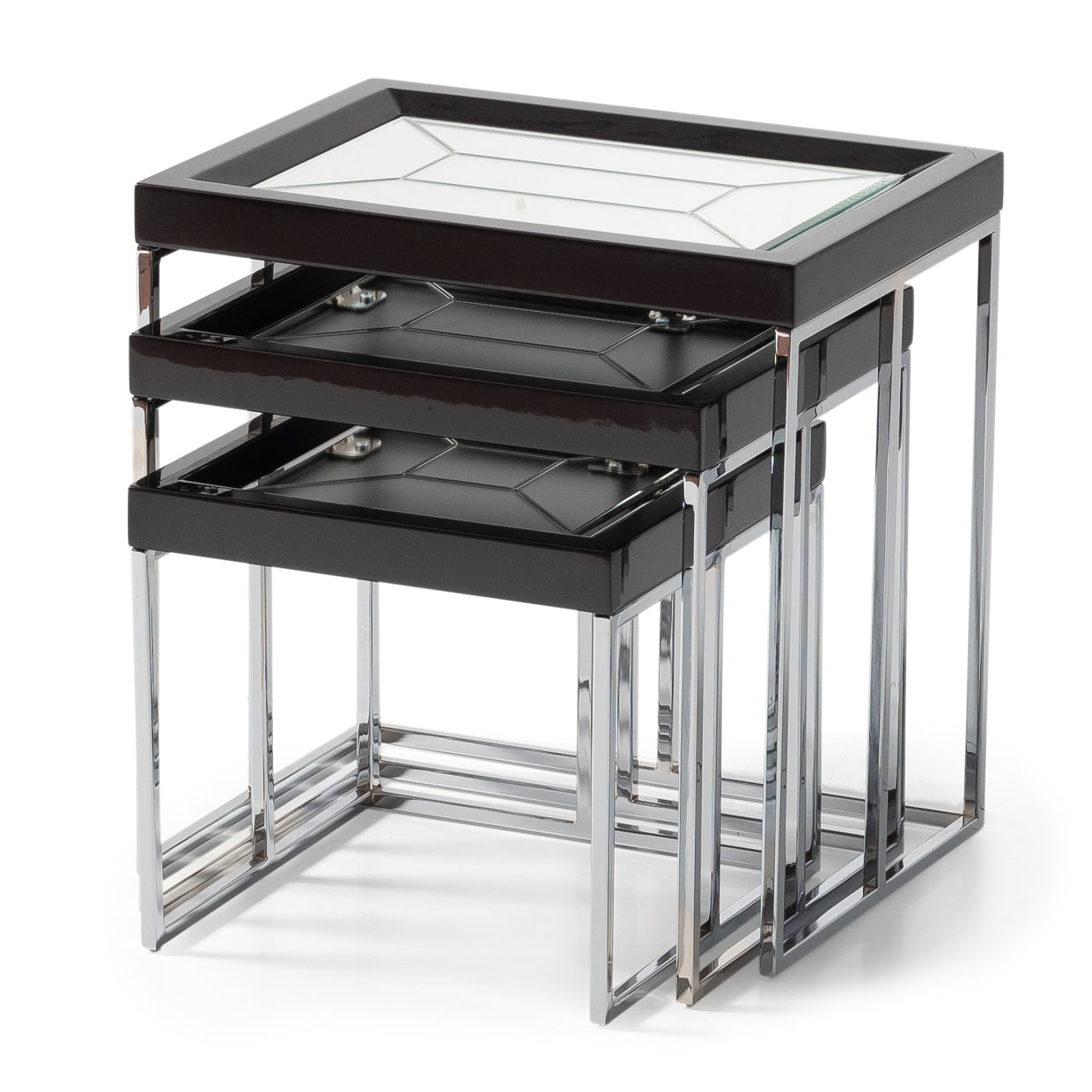 Carmela Charcoal Sand Nesting Tables (Set of 3) - Ornate Home
