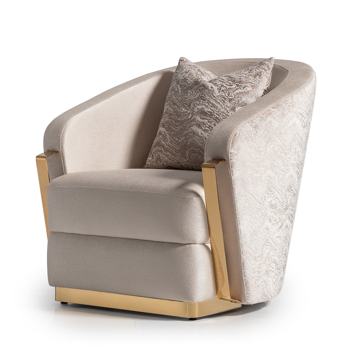 Carmela Gold/Almond Accent Chair - Ornate Home
