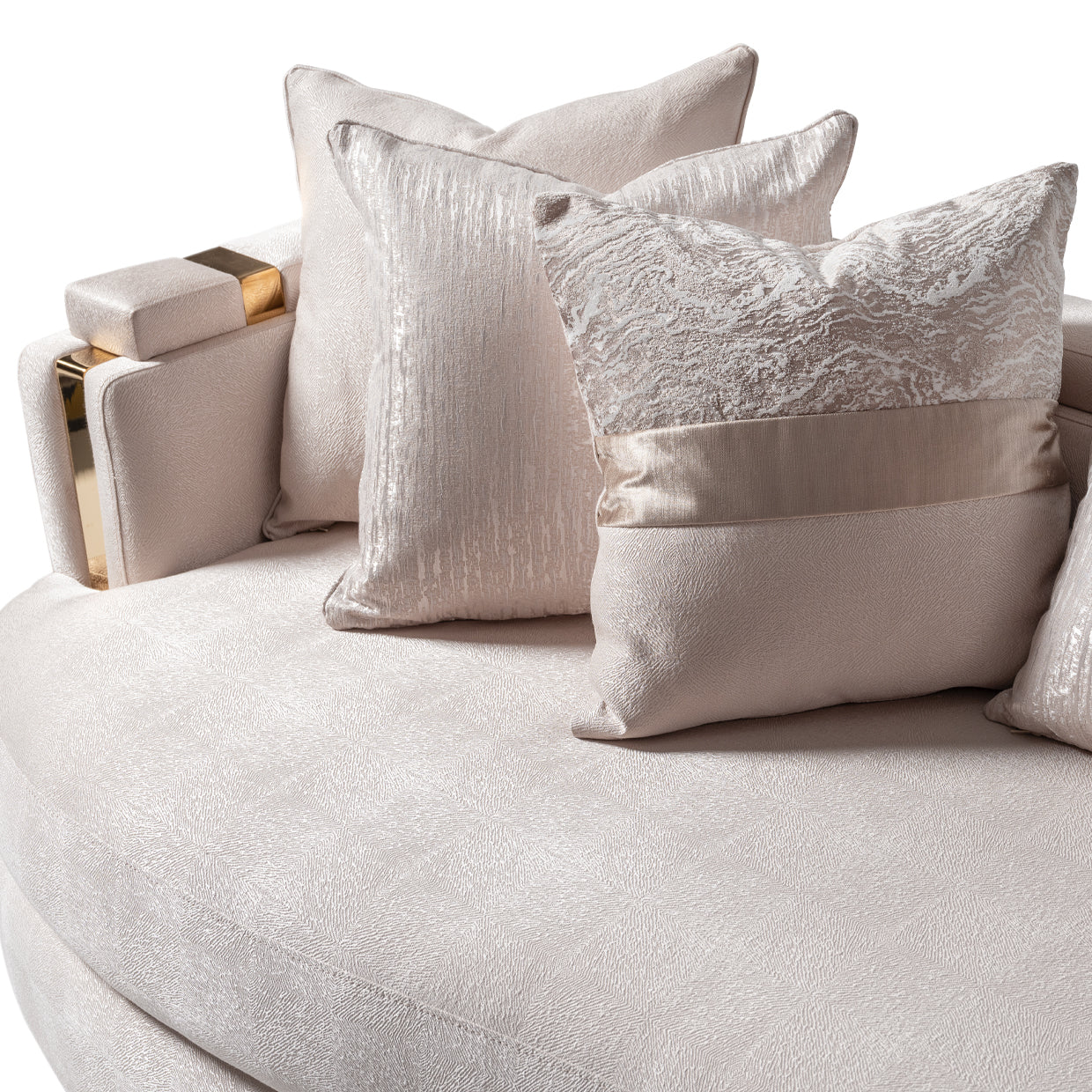 Carmela Gold/Almond Mansion Sofa - Ornate Home