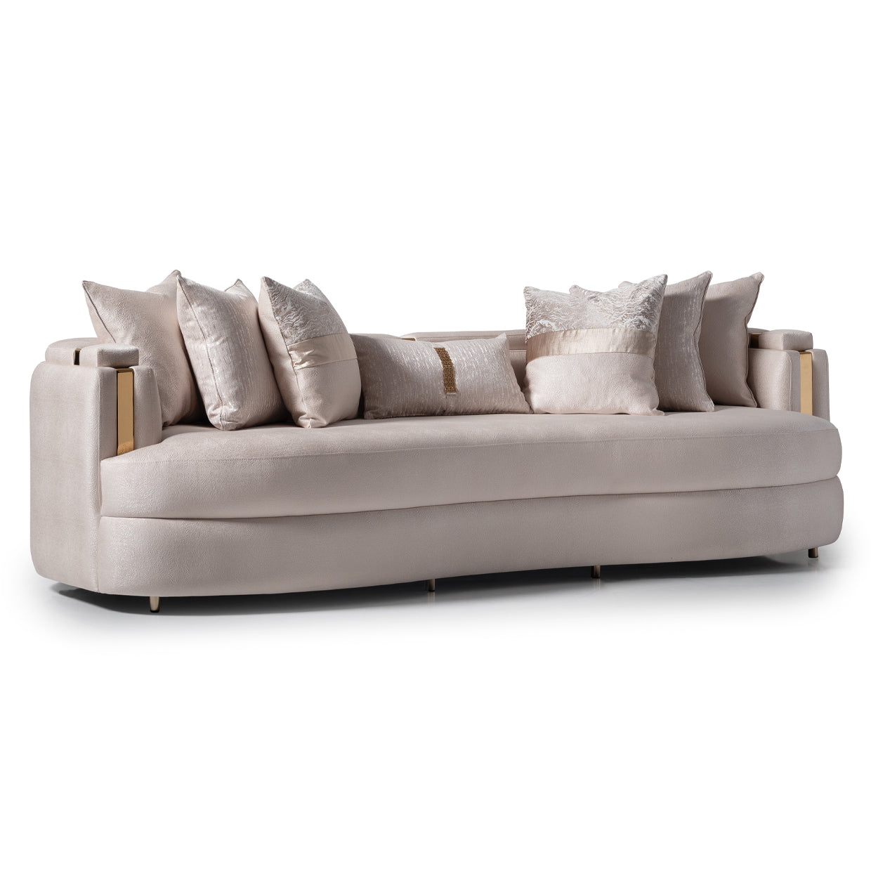 Carmela Gold/Almond Mansion Sofa - Ornate Home