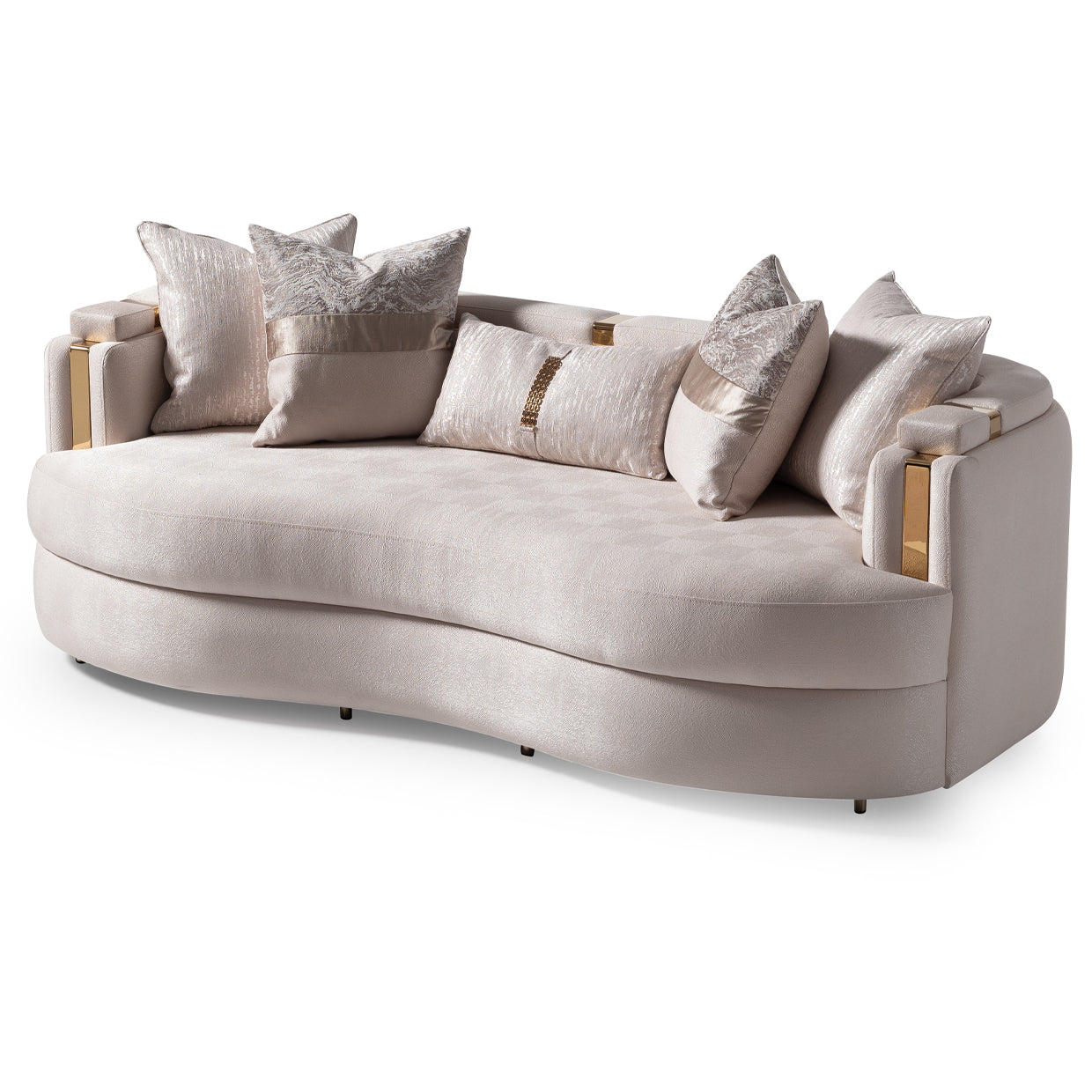 Carmela Gold/Almond Sofa - Ornate Home