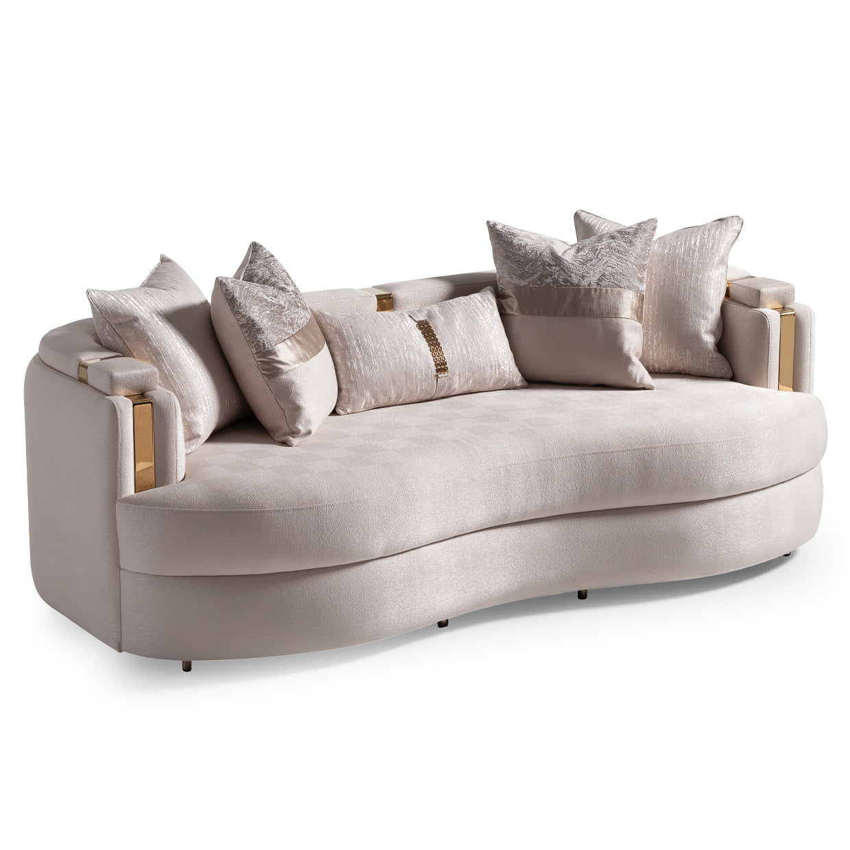 Carmela Gold/Almond Sofa - Ornate Home