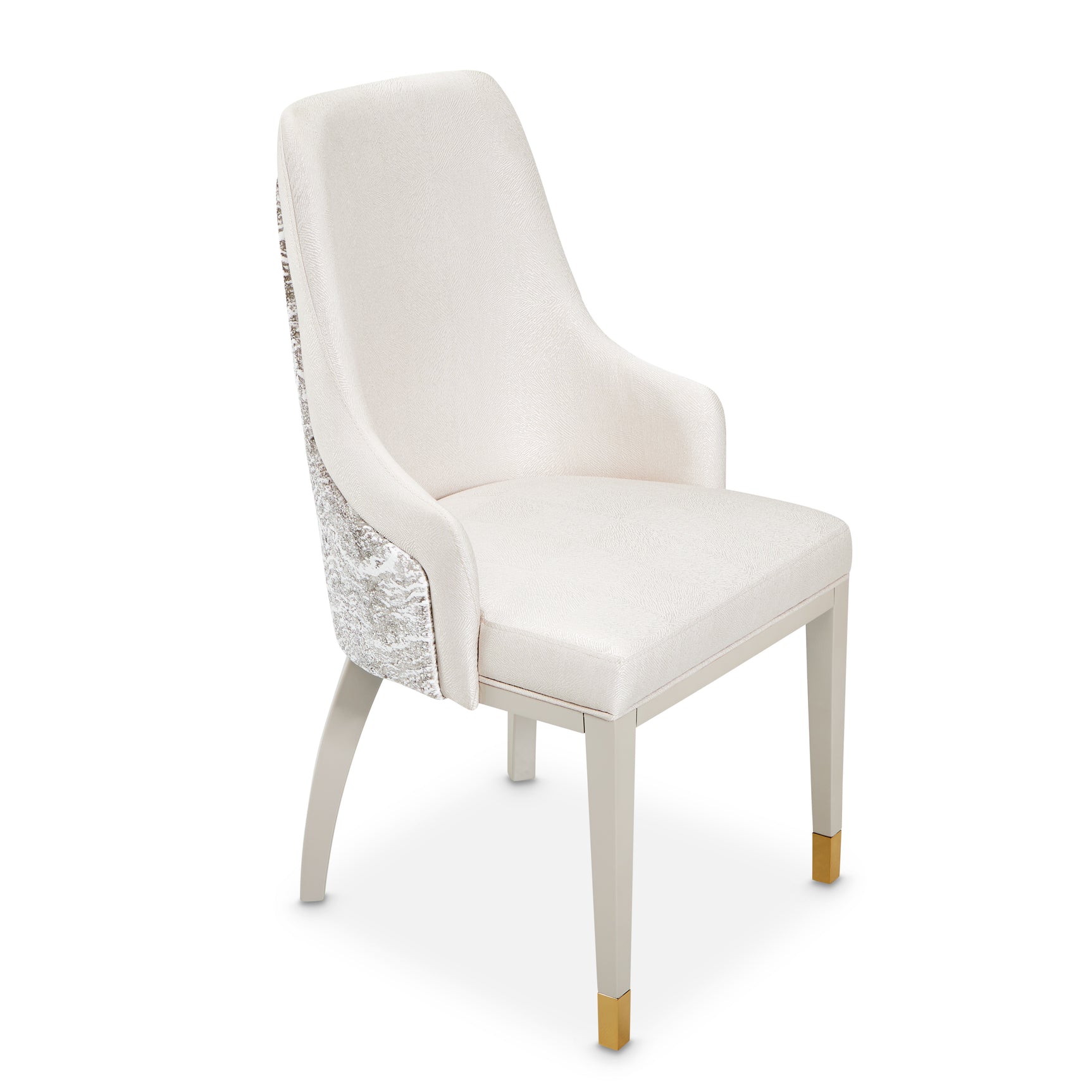 Carmela Shimmer Ivory/Almond Dining Arm Chair (Set of 2) - Ornate Home