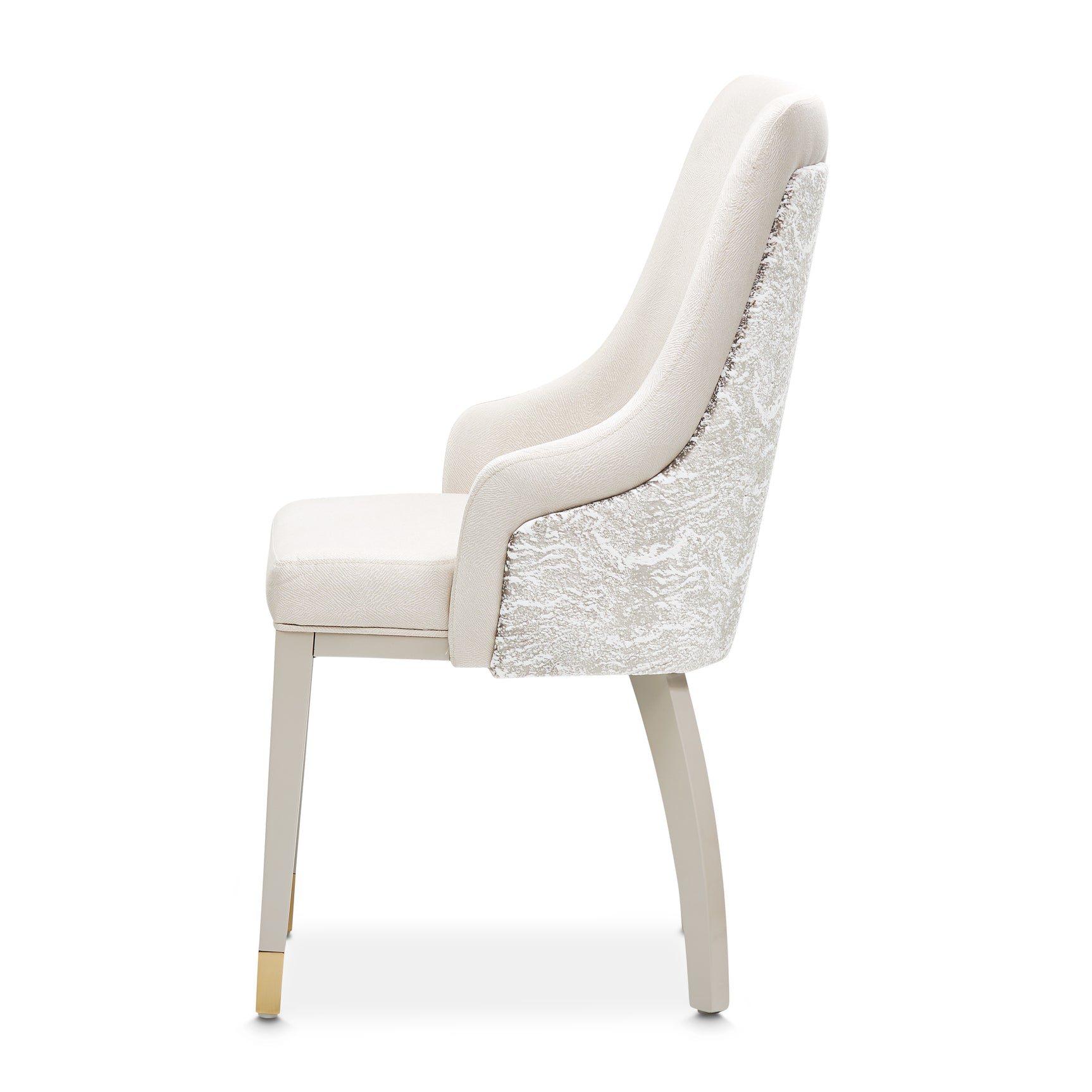 Carmela Shimmer Ivory/Almond Dining Arm Chair (Set of 2) - Ornate Home