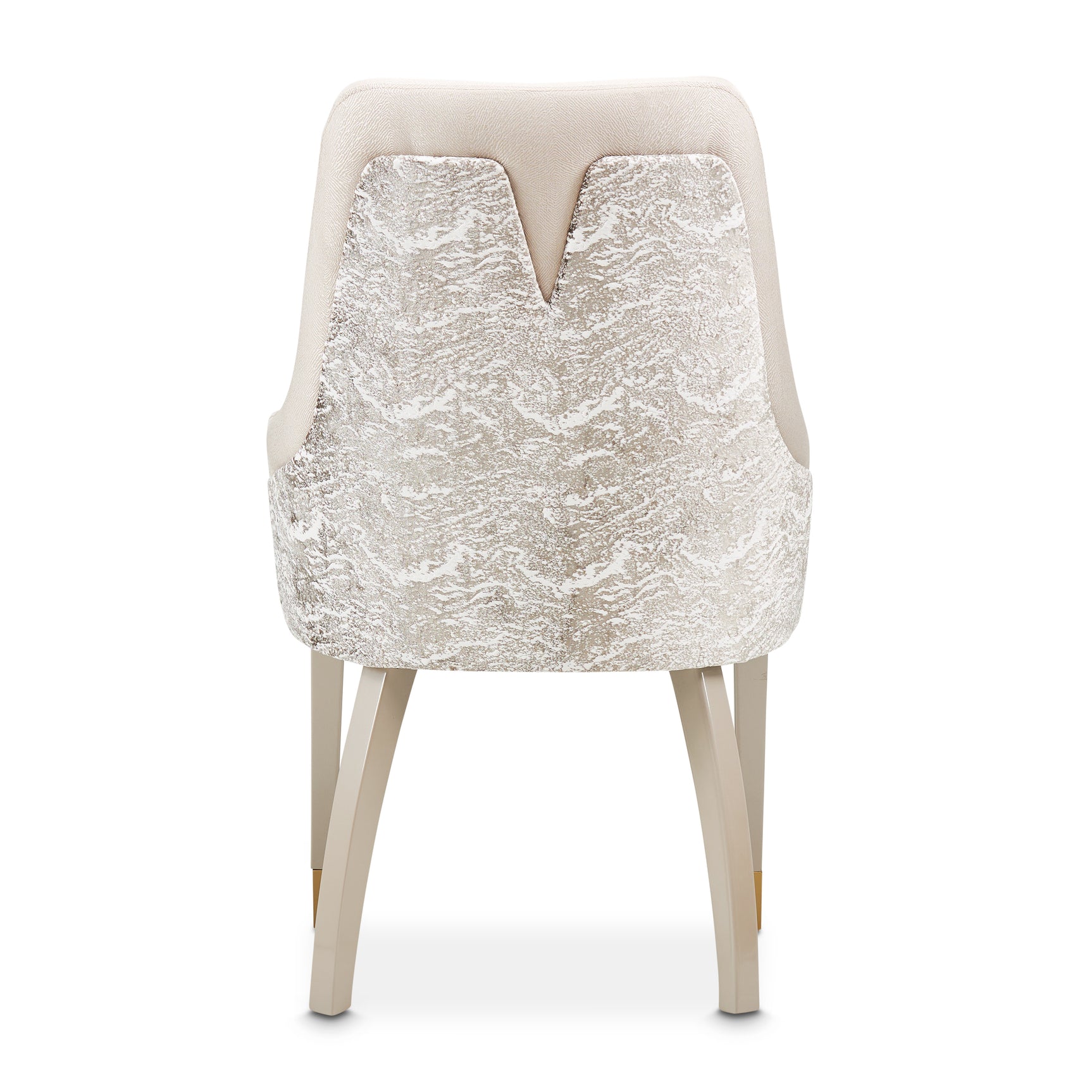 Carmela Shimmer Ivory/Almond Dining Arm Chair (Set of 2) - Ornate Home