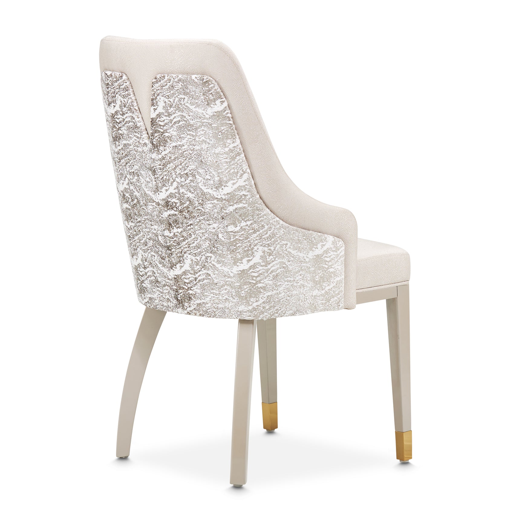 Carmela Shimmer Ivory/Almond Dining Arm Chair (Set of 2) - Ornate Home