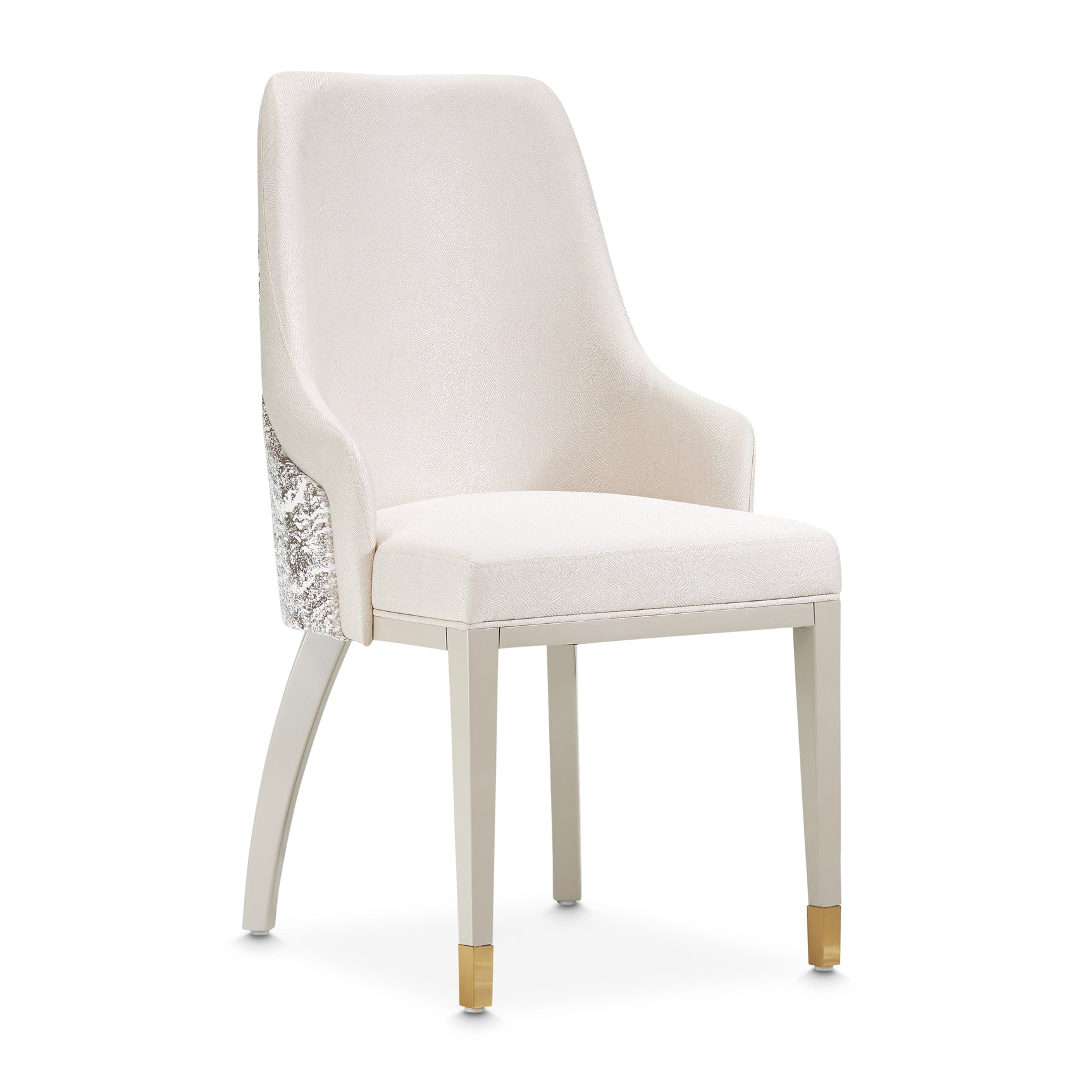 Carmela Shimmer Ivory/Almond Dining Arm Chair (Set of 2) - Ornate Home