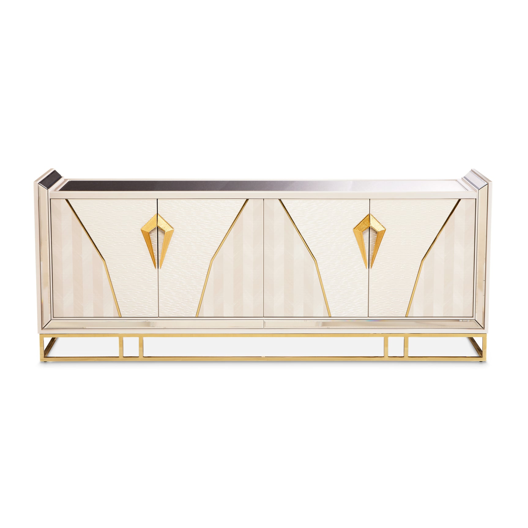 Carmela Shimmer Ivory Console Table - Ornate Home