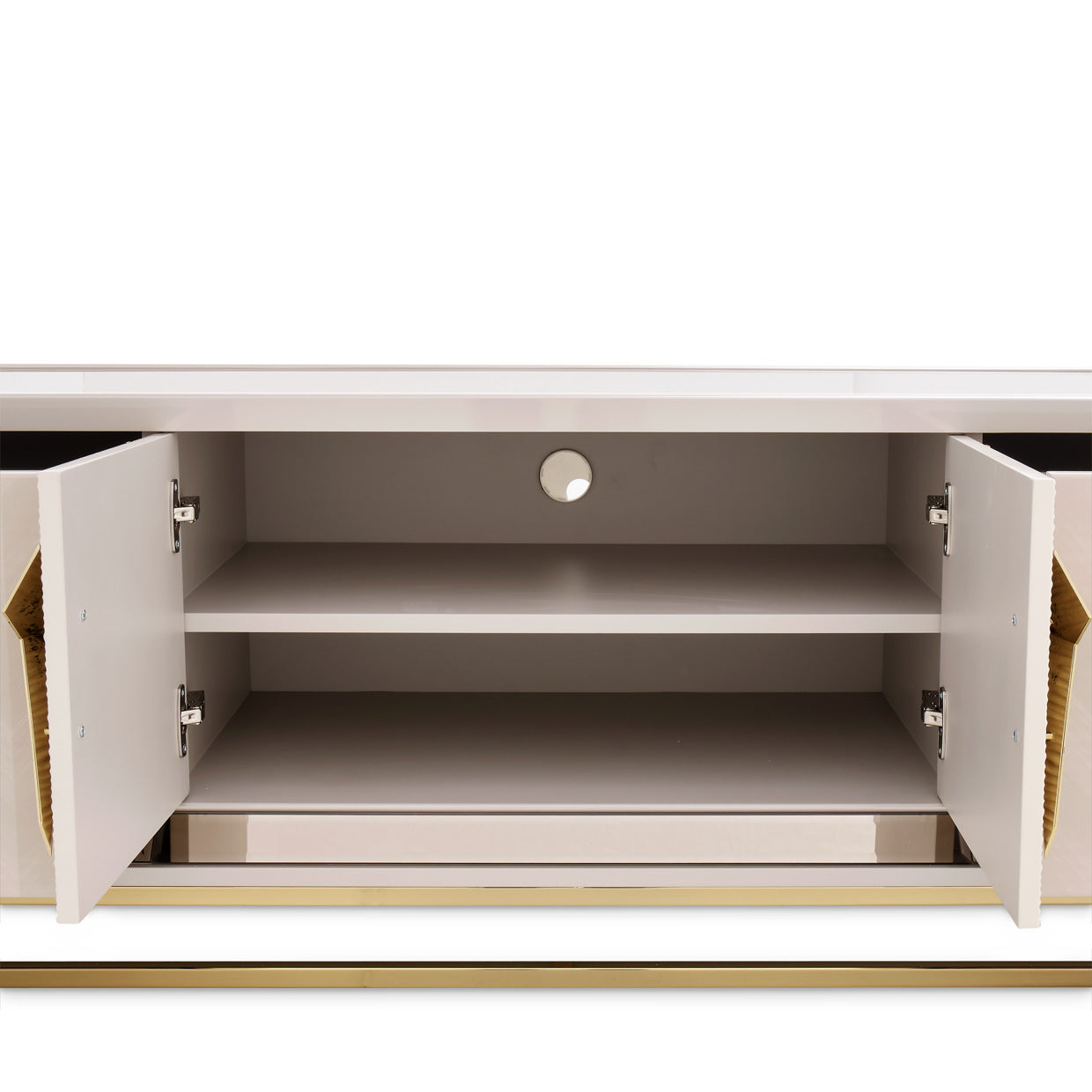 Carmela Shimmer Ivory Media Cabinet - Ornate Home