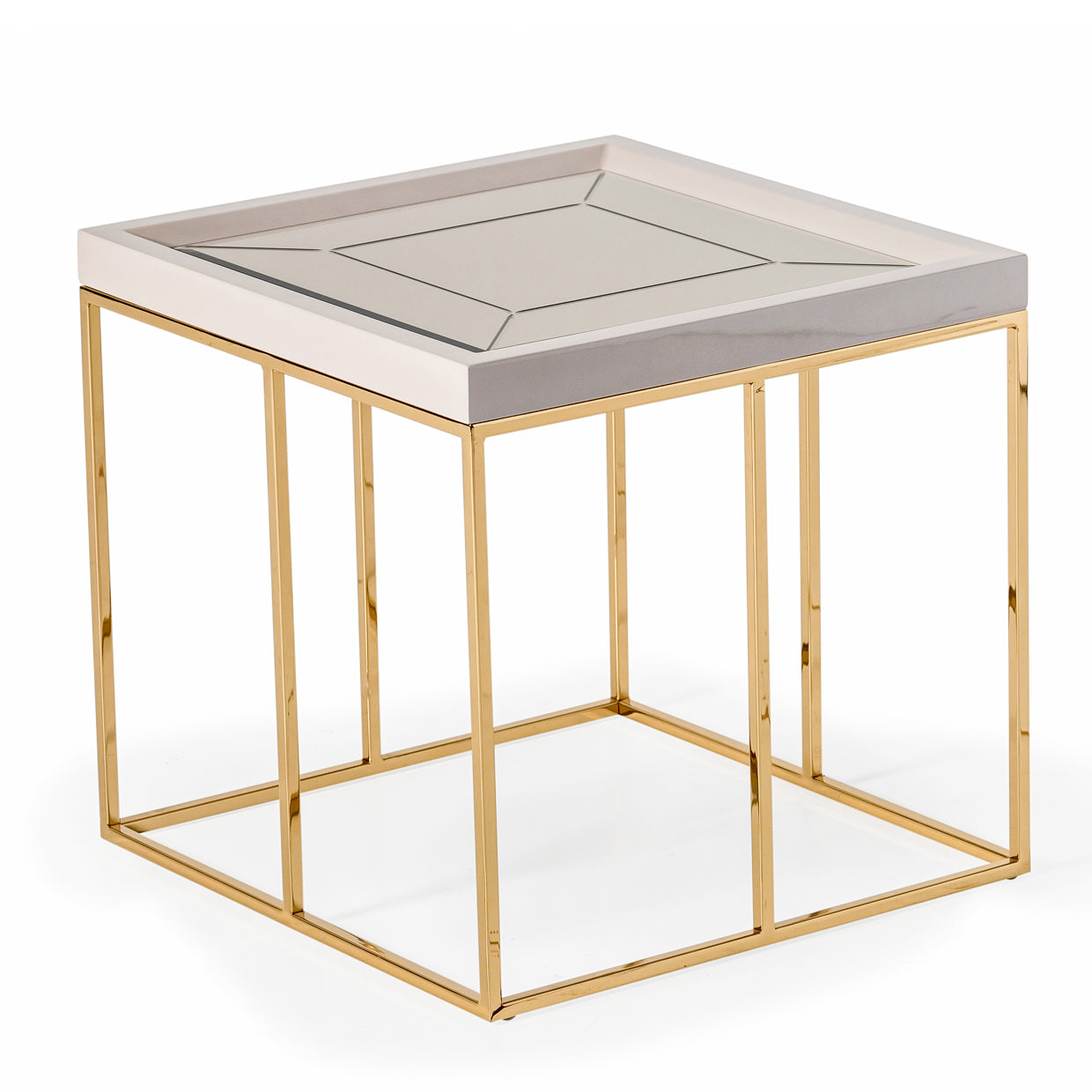 Carmela Shimmer Ivory Side Table - Ornate Home