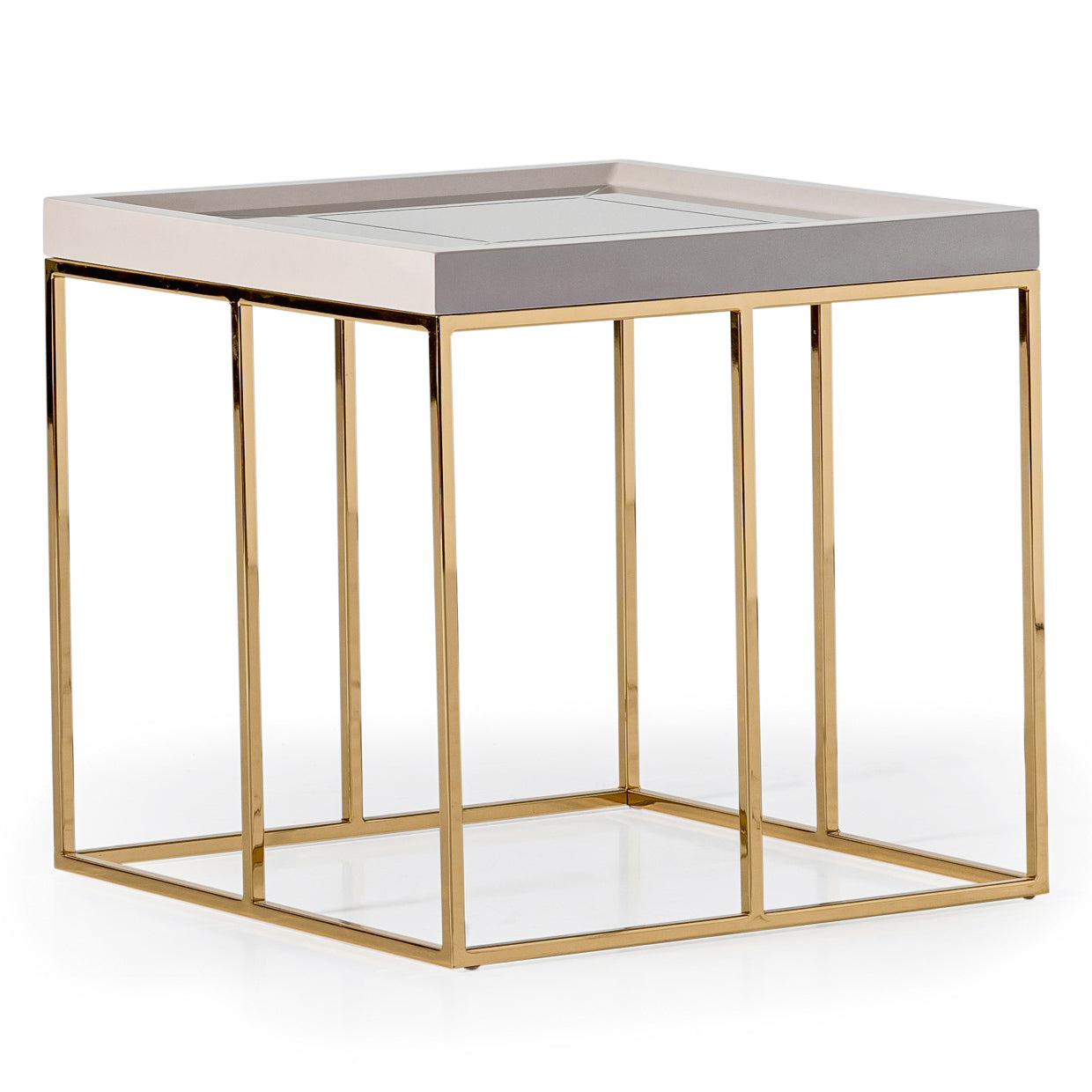 Carmela Shimmer Ivory Side Table - Ornate Home