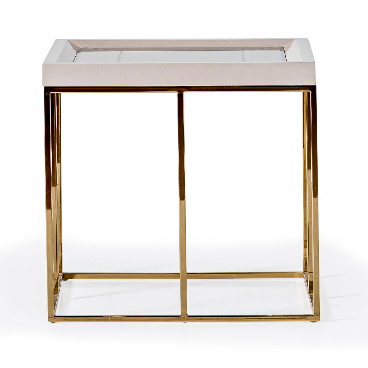 Carmela Shimmer Ivory Side Table - Ornate Home