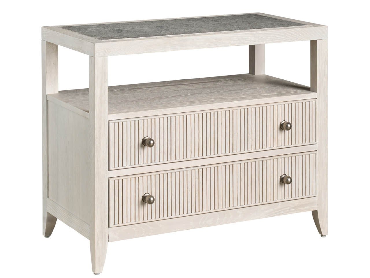 Carmen White Oak Two Drawer Nightstand - Ornate Home