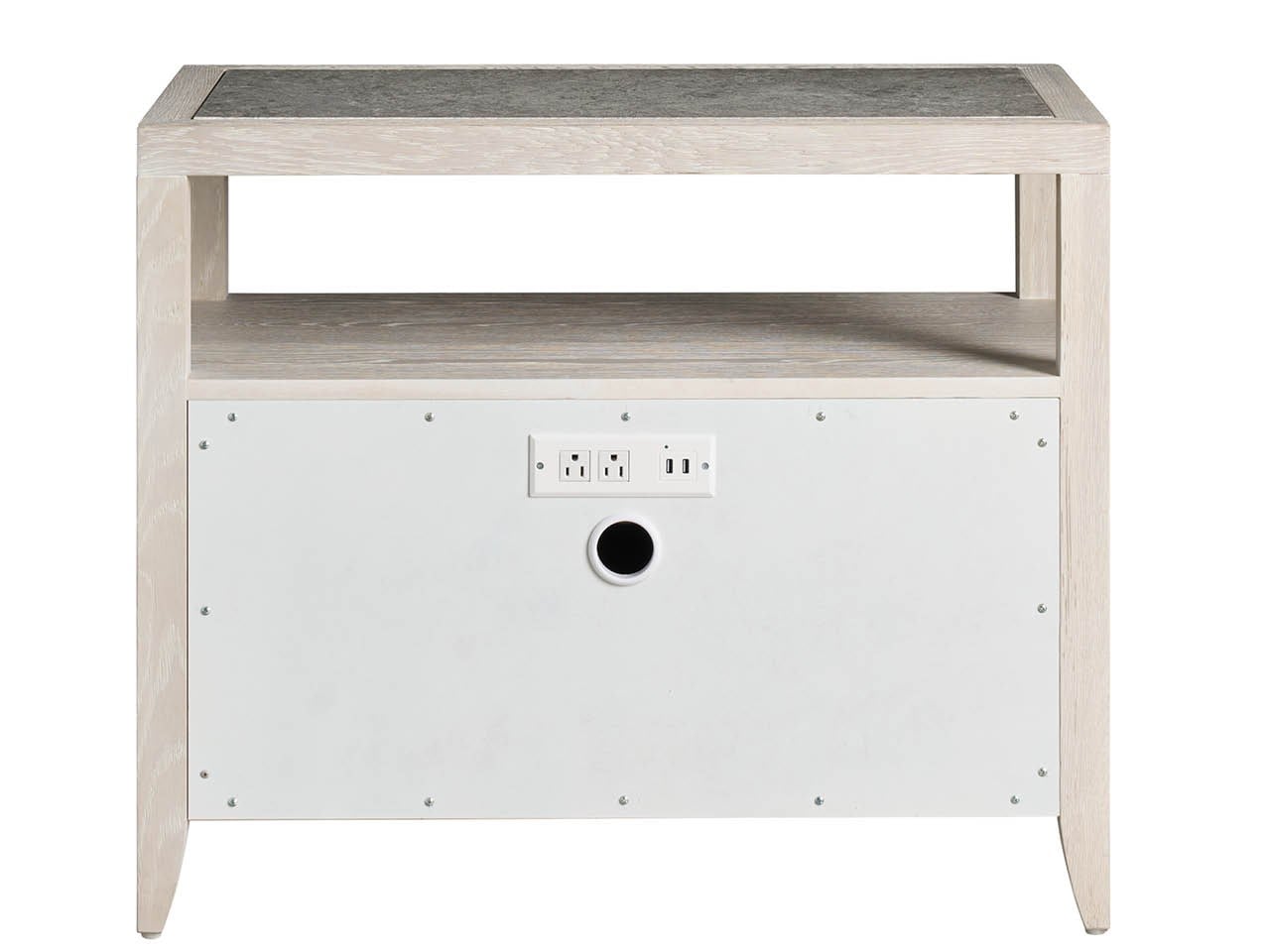 Carmen White Oak Two Drawer Nightstand - Ornate Home