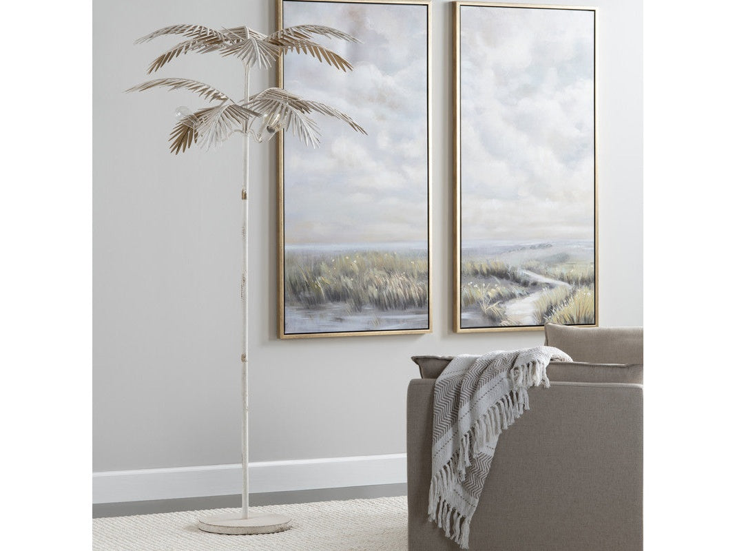 Carmichael White/Gold Floor Lamp - Ornate Home