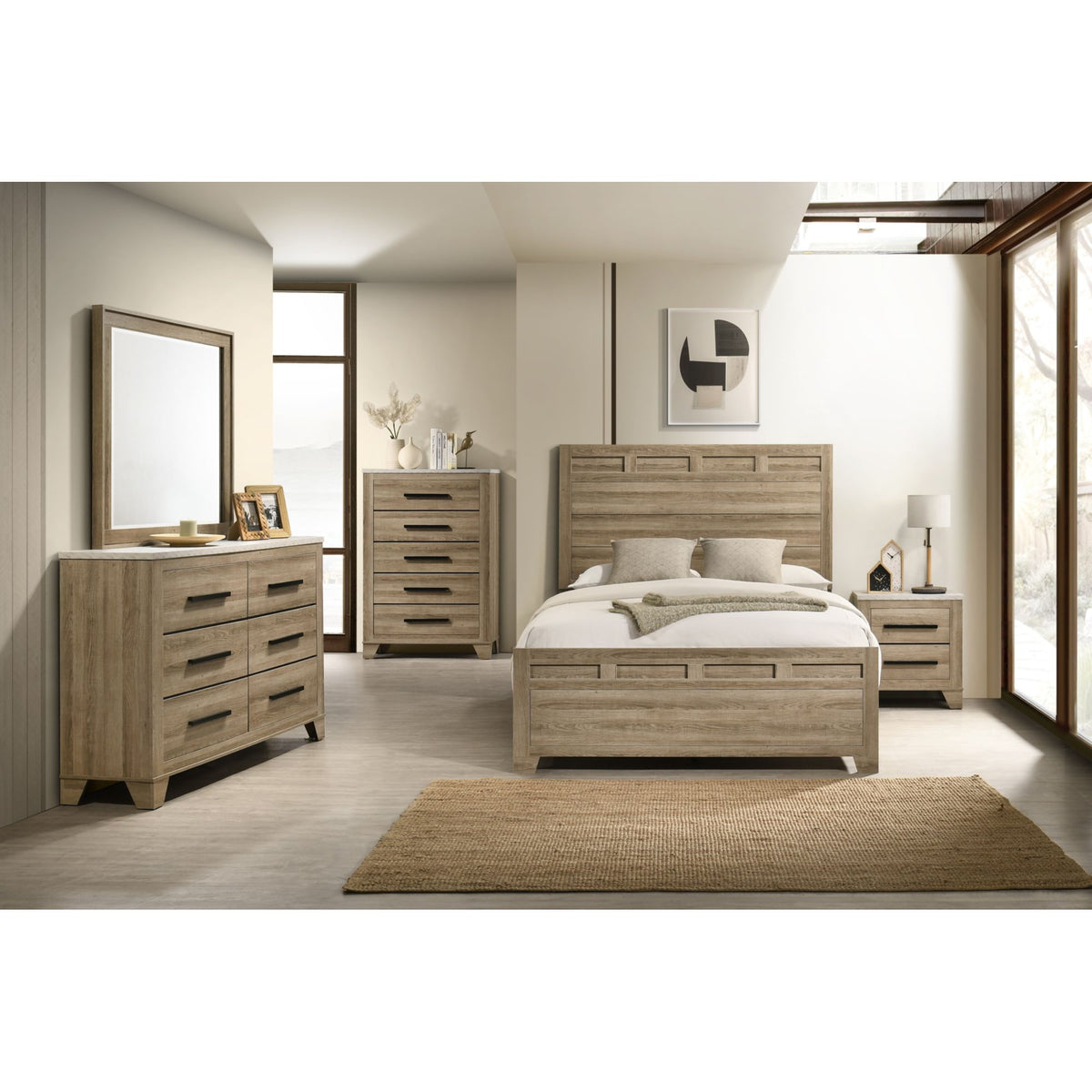 Caro Natural King Bed - Ornate Home