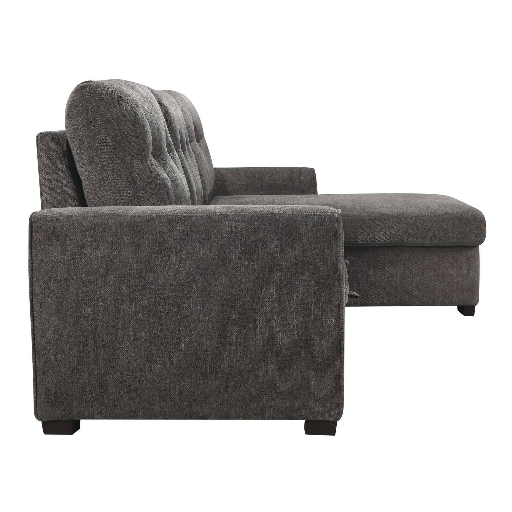 Carolina Dark Gray 2-Piece Reversible Sectional Pull-Out Bed - Ornate Home