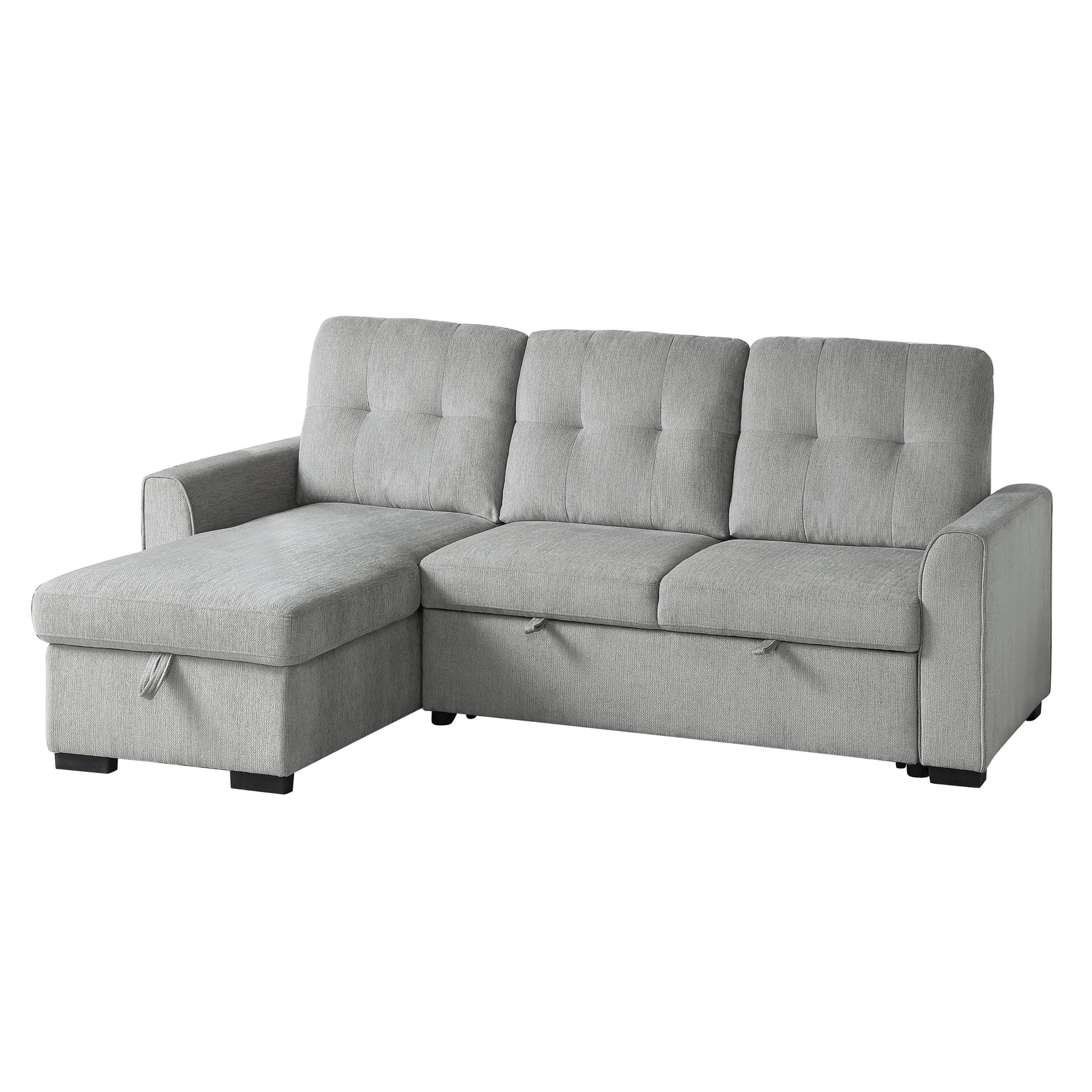 Carolina Gray 2-Piece Reversible Sectional Pull-Out Bed - Ornate Home