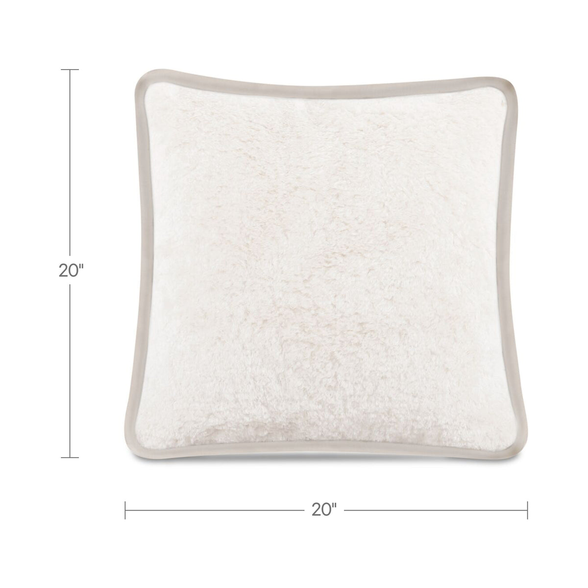 Carr Cream Faux Fur 20-in Cushion - Ornate Home